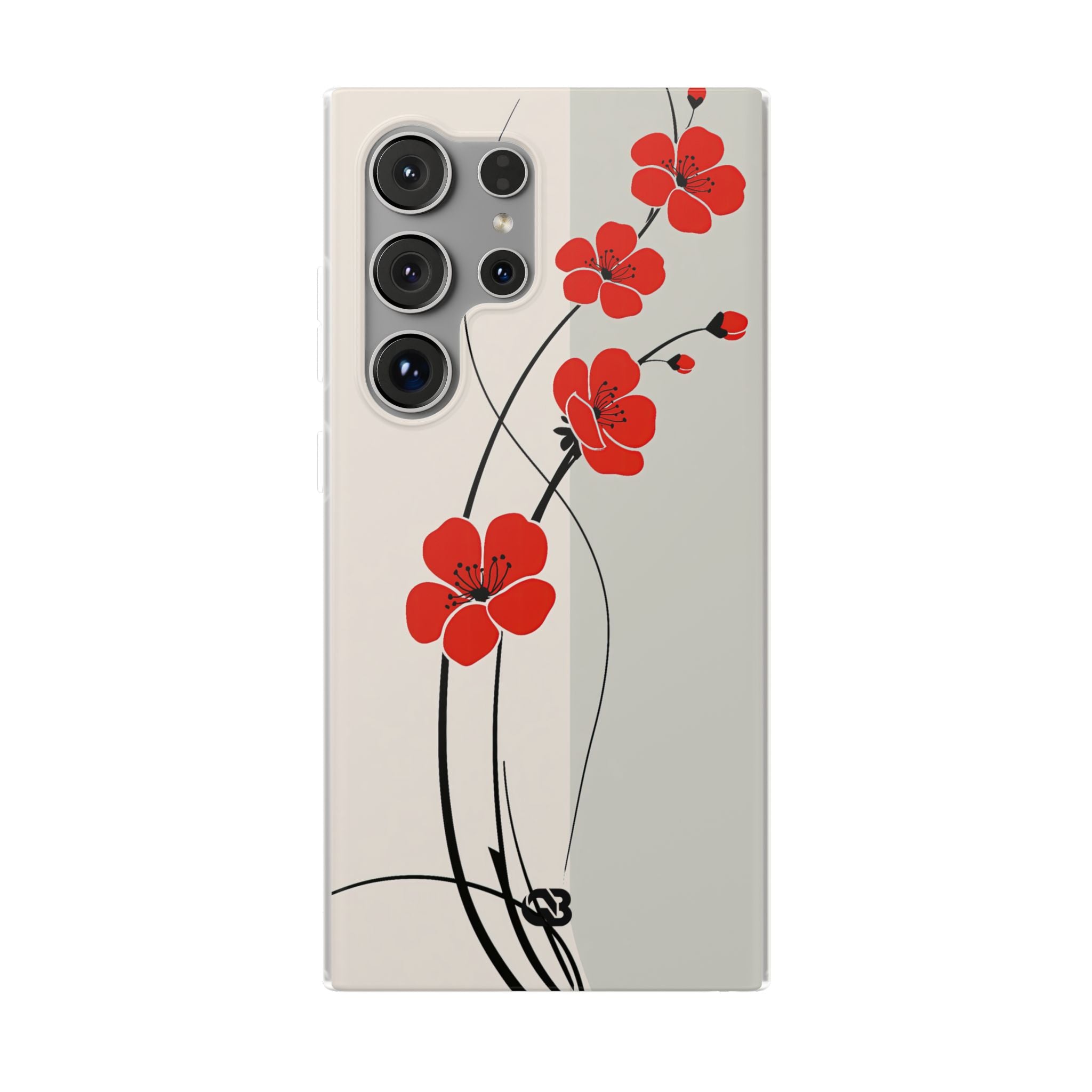 Beige Lite Phone Case for Samsung - Scarlet Ink Petals