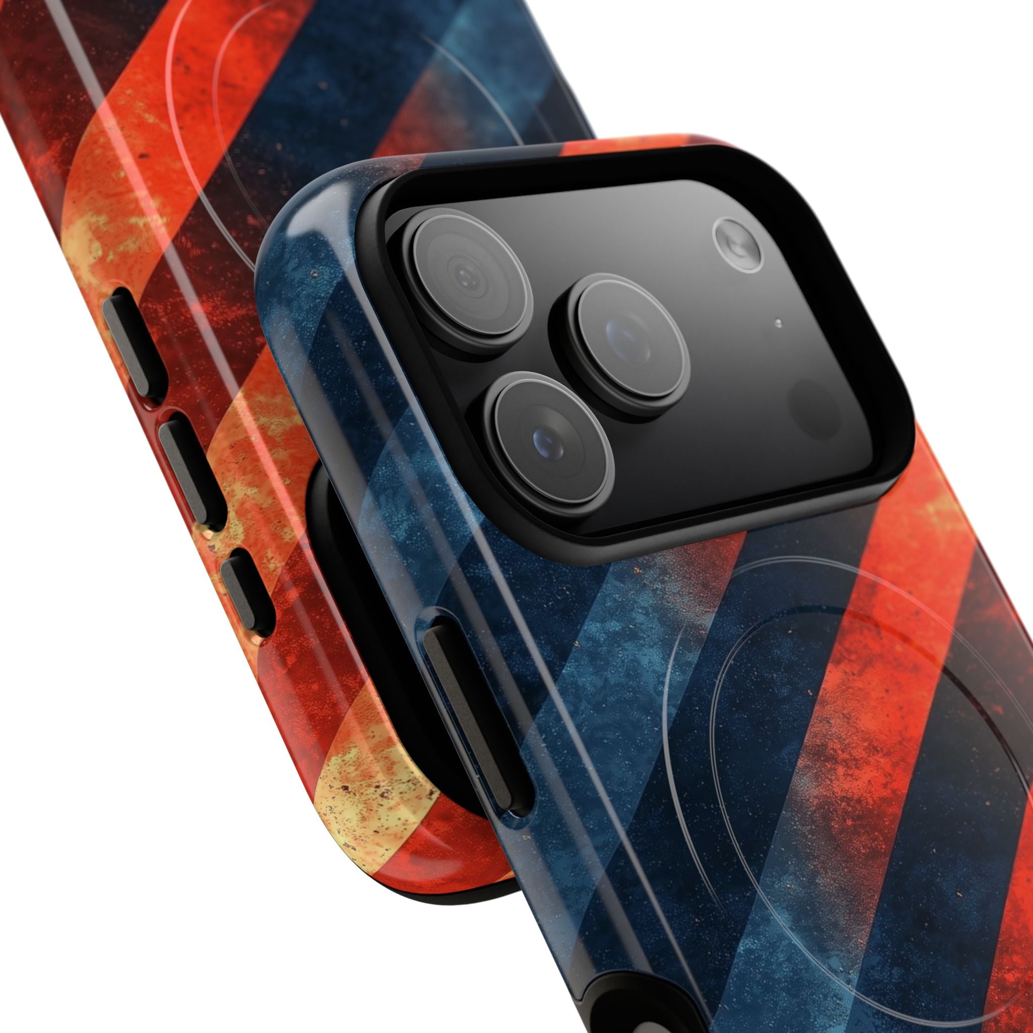 Diagonal Stripes Blaze iPhone 17 Pro Case - Tough+ - CASE•BOB