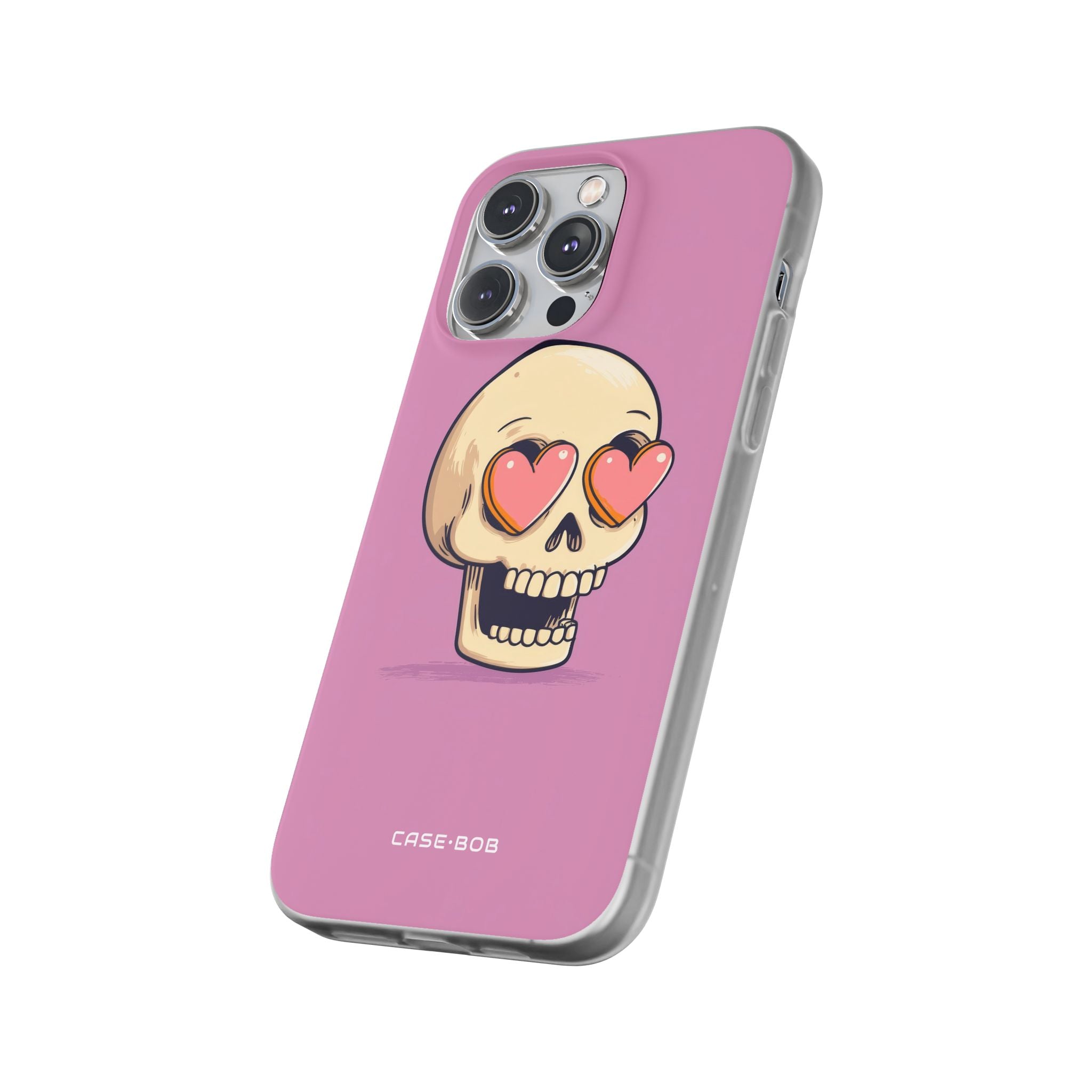 Heart Eyed Skull iPhone 14 Pro Max Case - Soft