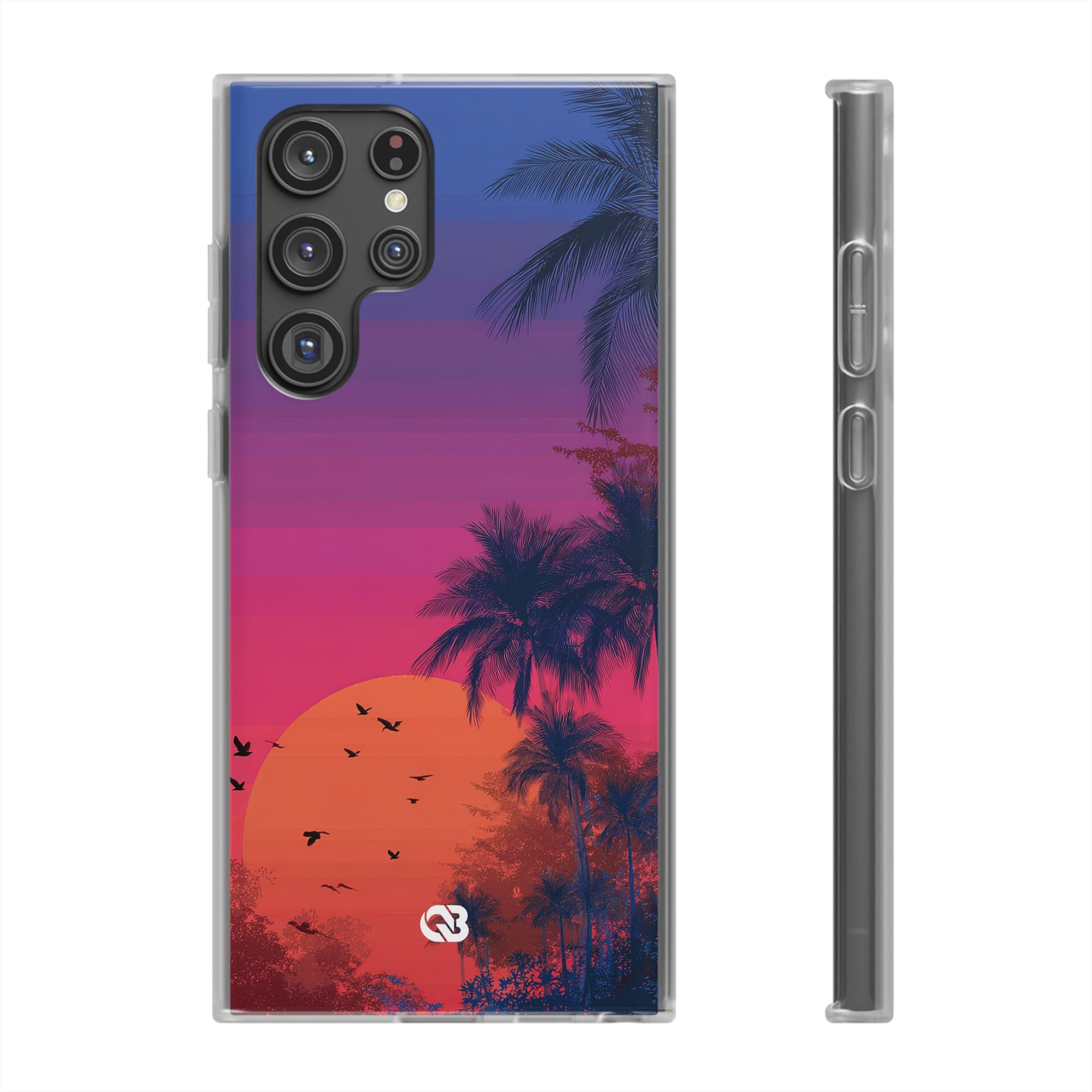 Neon Horizon Palms · Soft Handyhülle für Samsung