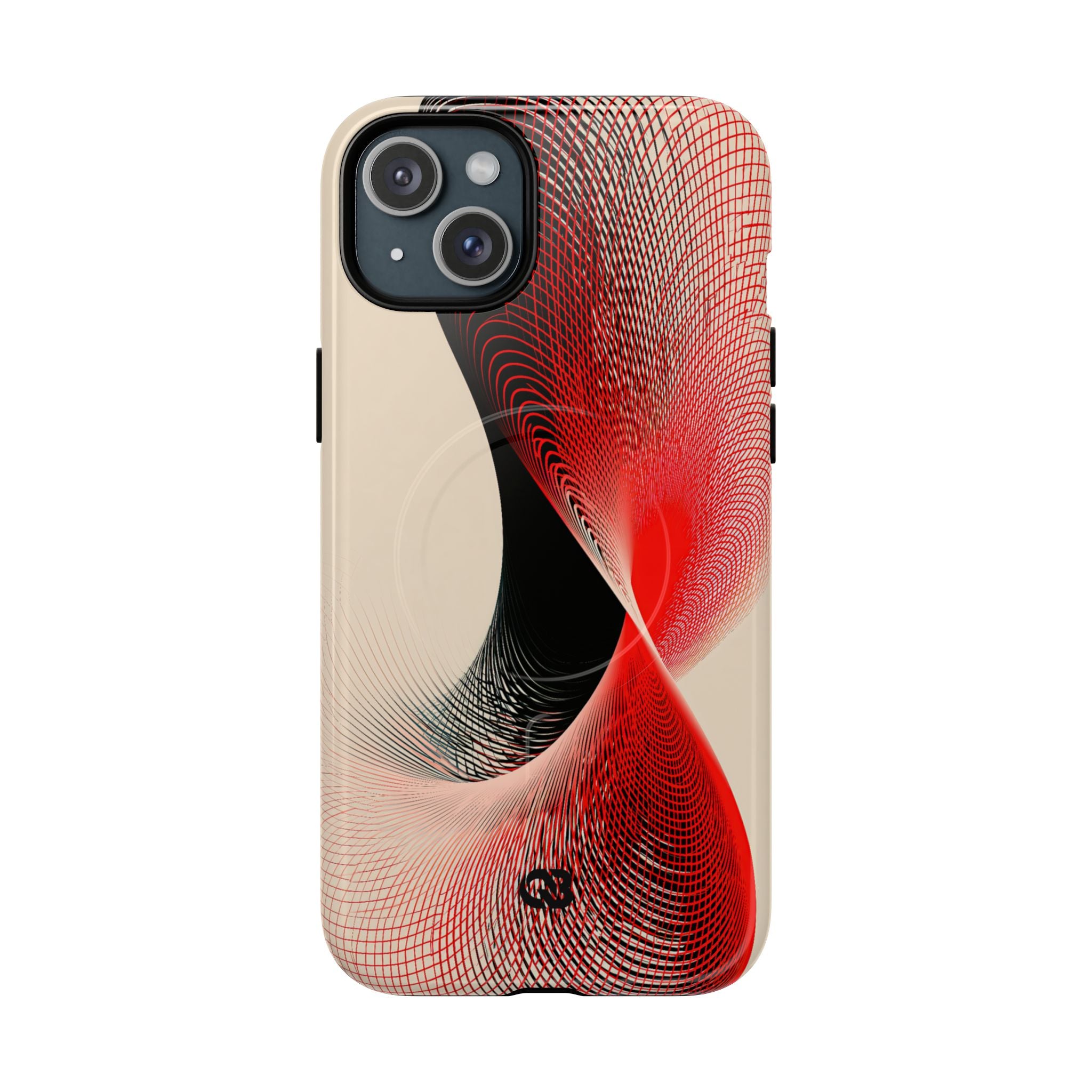 Red Tough 2.0 Magsafe Phone Case for iPhone - Scarlet Wireframe Helix