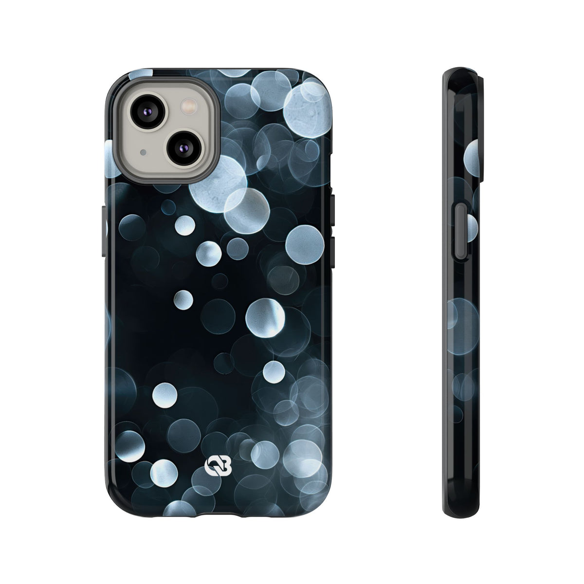Black Tough Phone Case for iPhone - Silver Orbit Glow