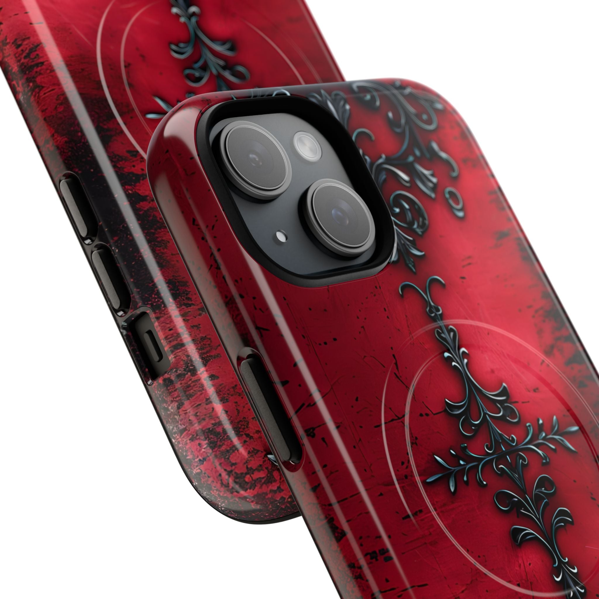 Crimson Gothic Filigree · Tough+ Coque de téléphone pour iPhone · MagSafe