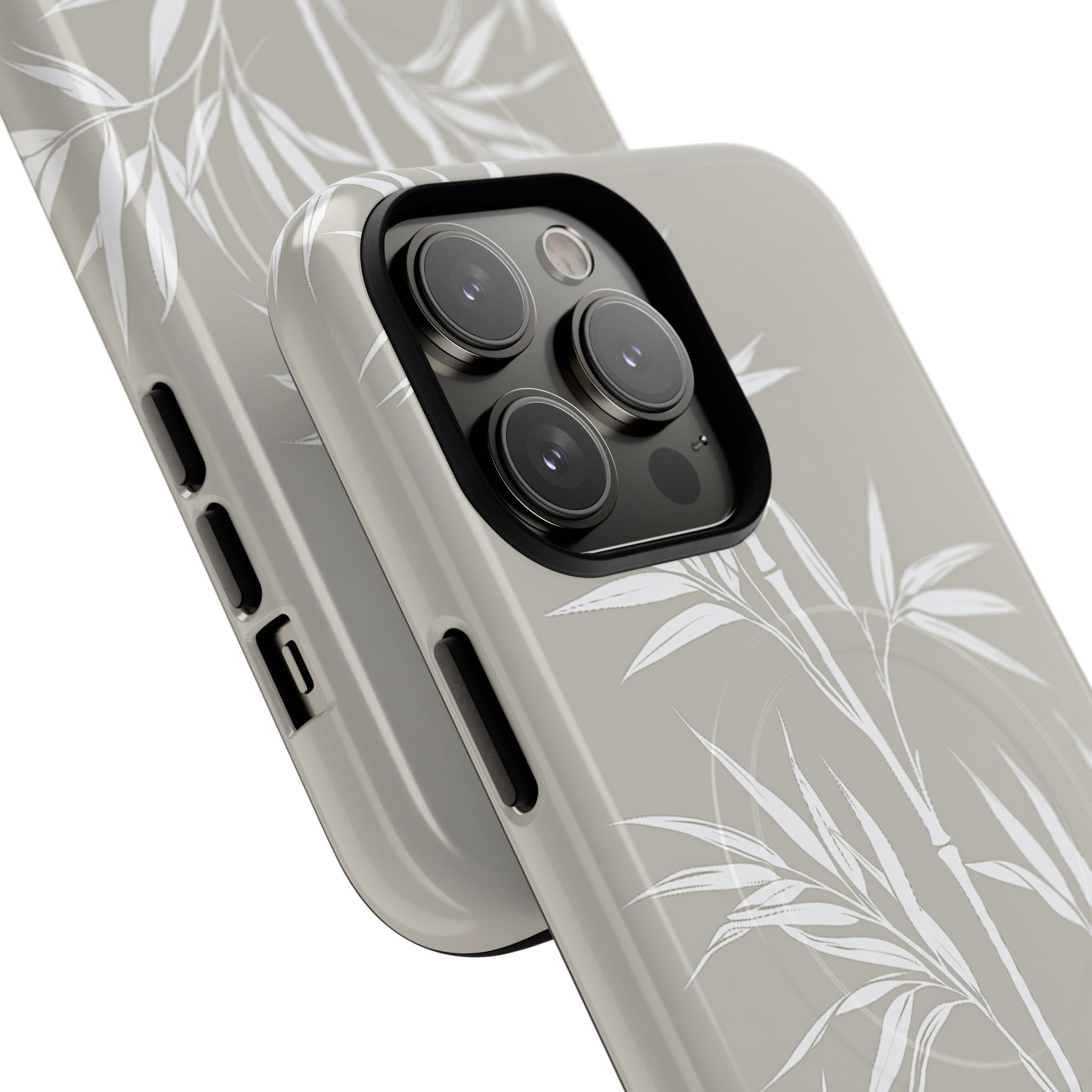 Beige Tough 2.0 Magsafe Phone Case for iPhone - Sandstone Bamboo Stalks