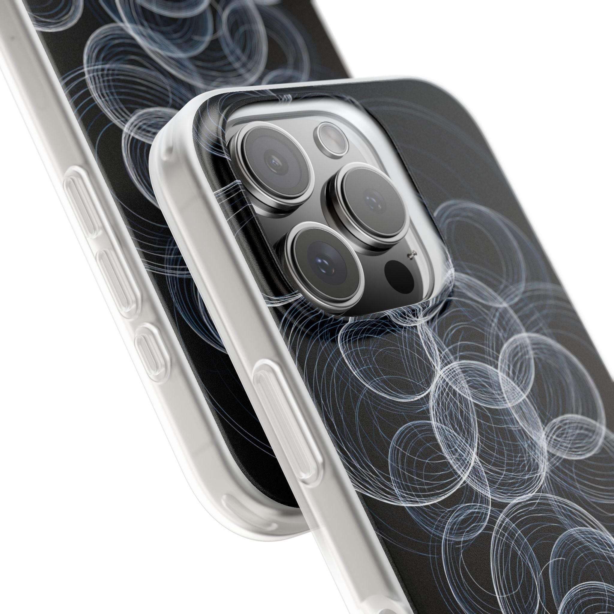 Black Lite Phone Case for iPhone - Frosted Ring Matrix