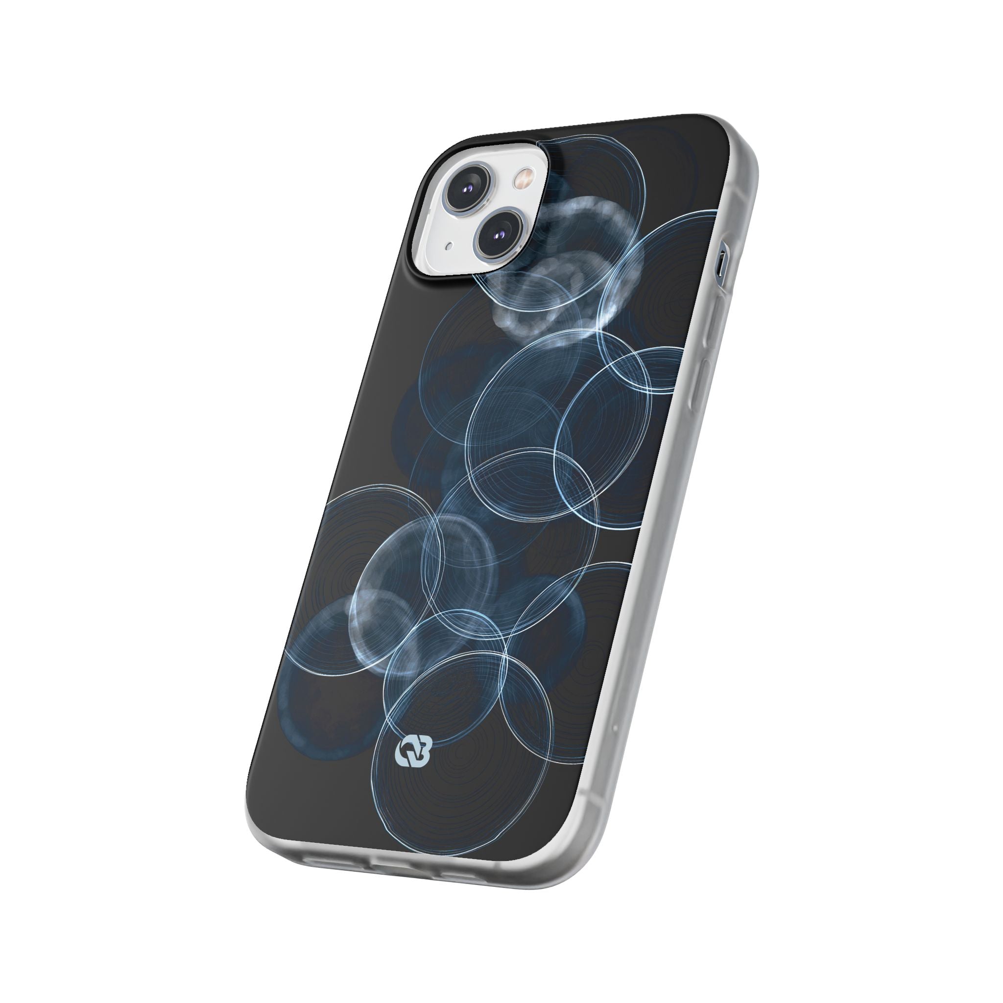 Blue Lite Phone Case for iPhone - Cyan Pulse Ripple