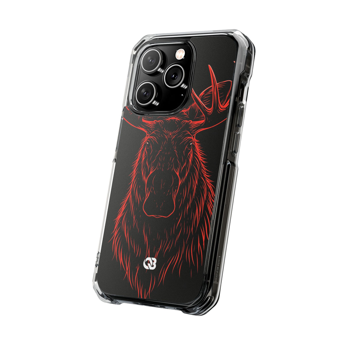 Crimson Horizon Moose · Impact Magnetic Phone Case for iPhone · Black