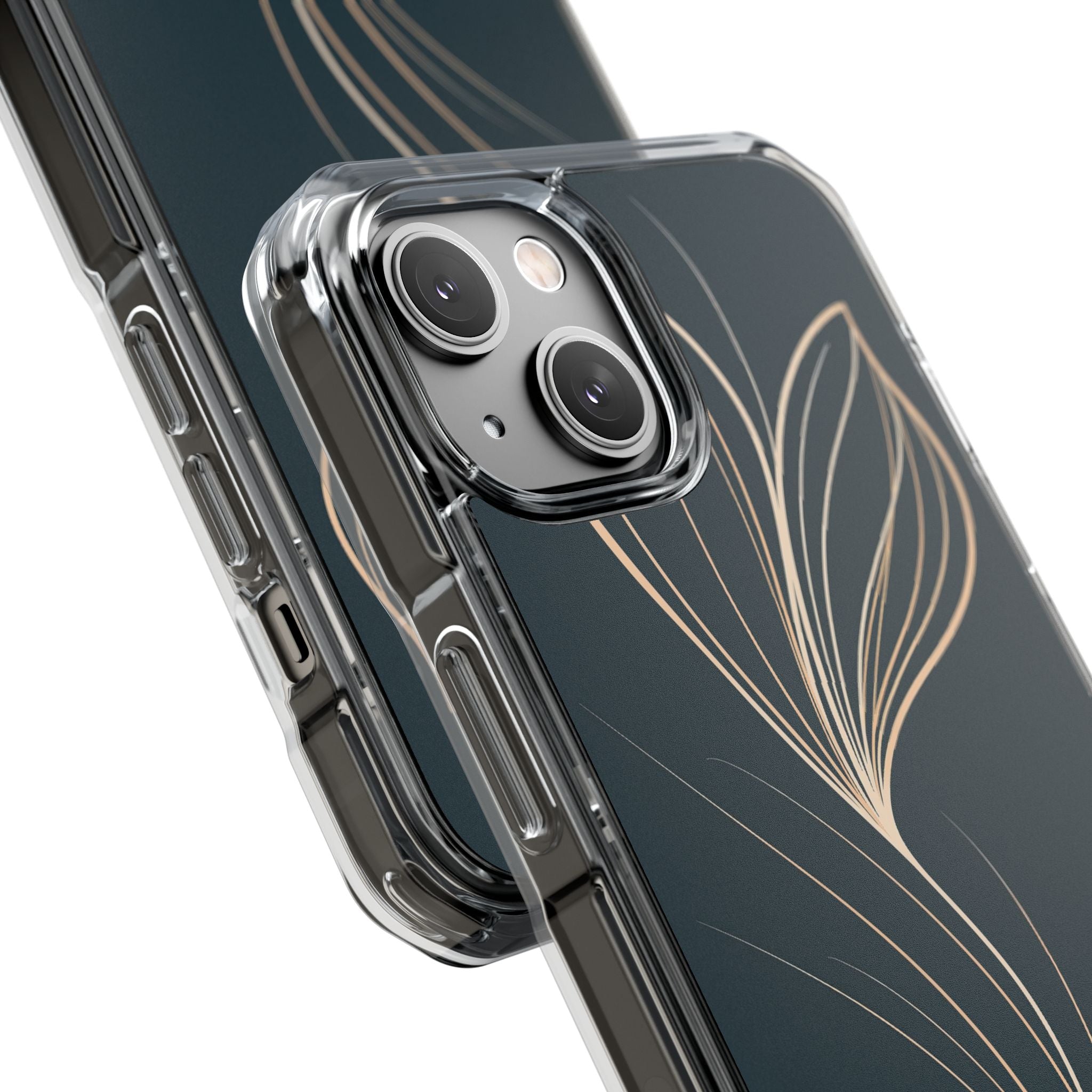 Teal Impact MagSafe Phone Case for iPhone - Sandstone Silk Flora