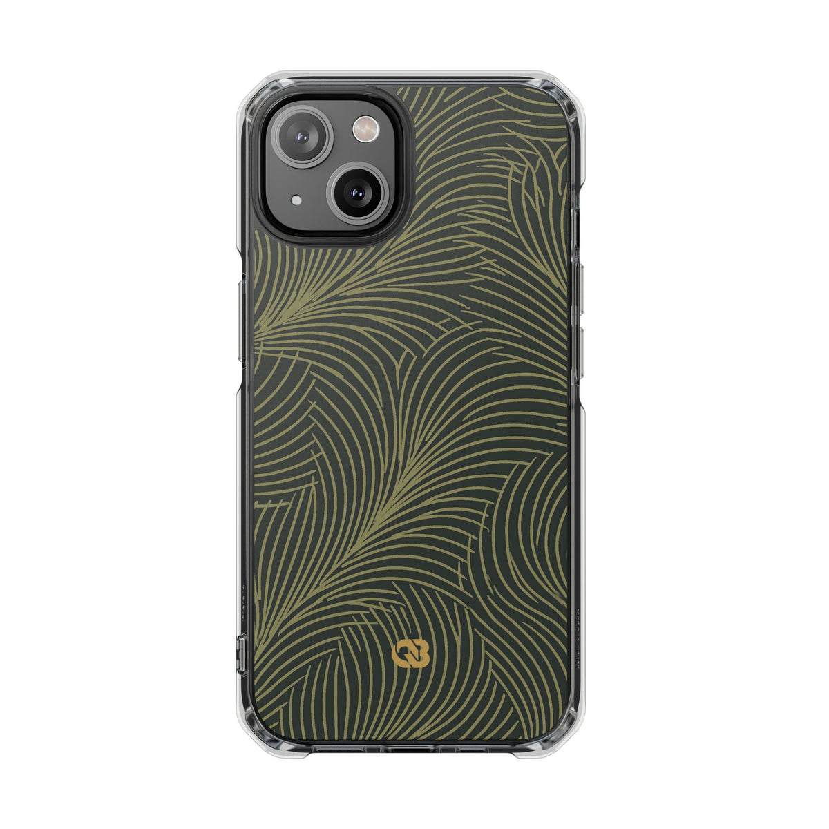 Midnight Palm Frond · Clear Impact Magnetic Phone Case for iPhone · Green