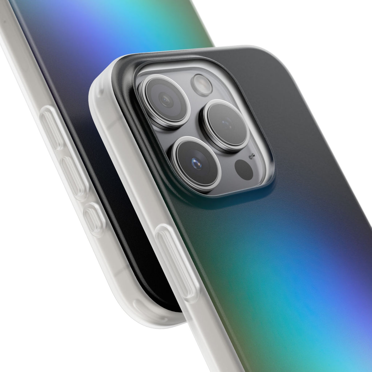 Black Lite Phone Case for iPhone - Electric Prism Grain