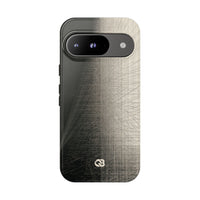 Beige Tough Phone Case for Google Pixel - Brutalist Graphite Grid