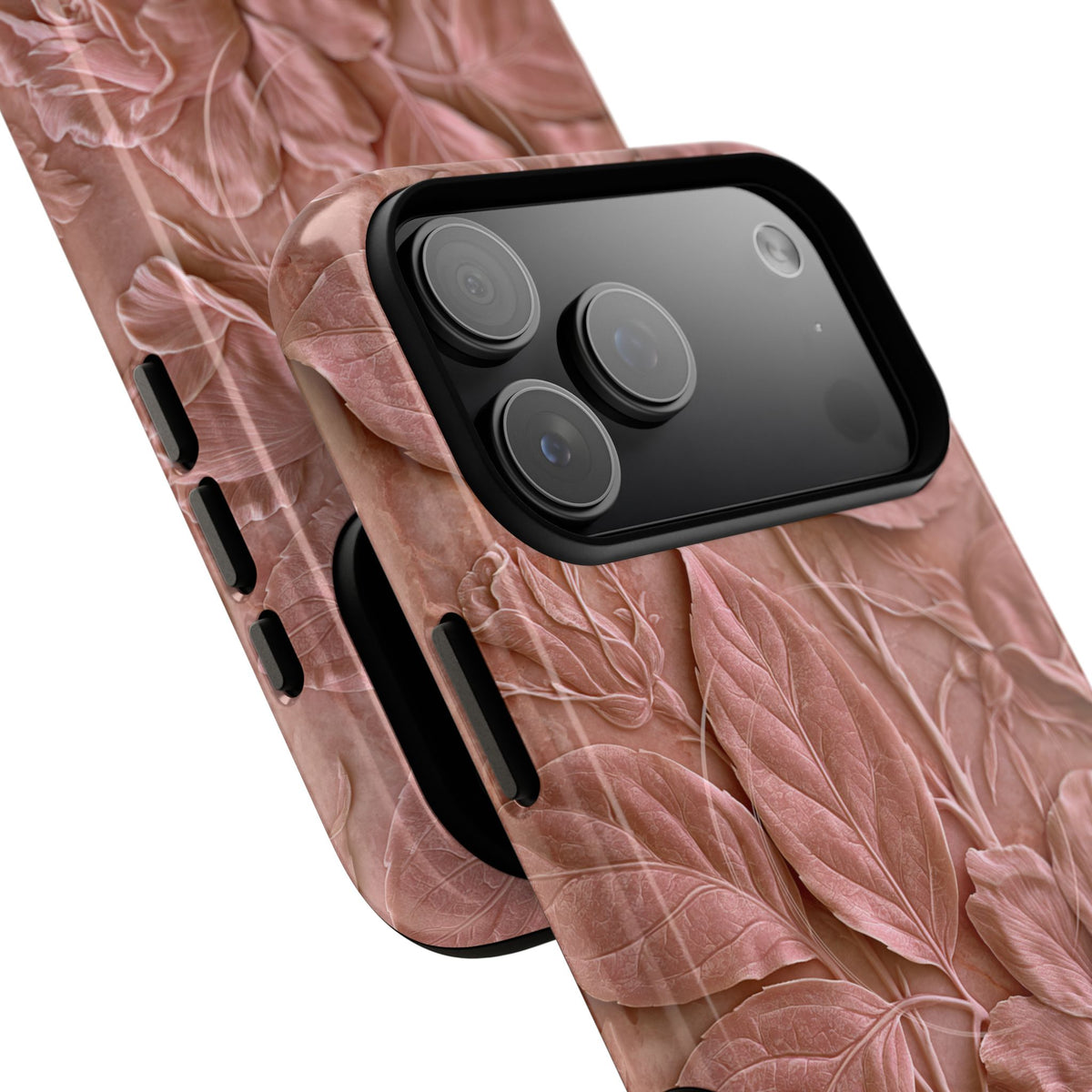 Blush Rose Relief · Tough 2.0 Magnetic Phone Case for iPhone · Pink