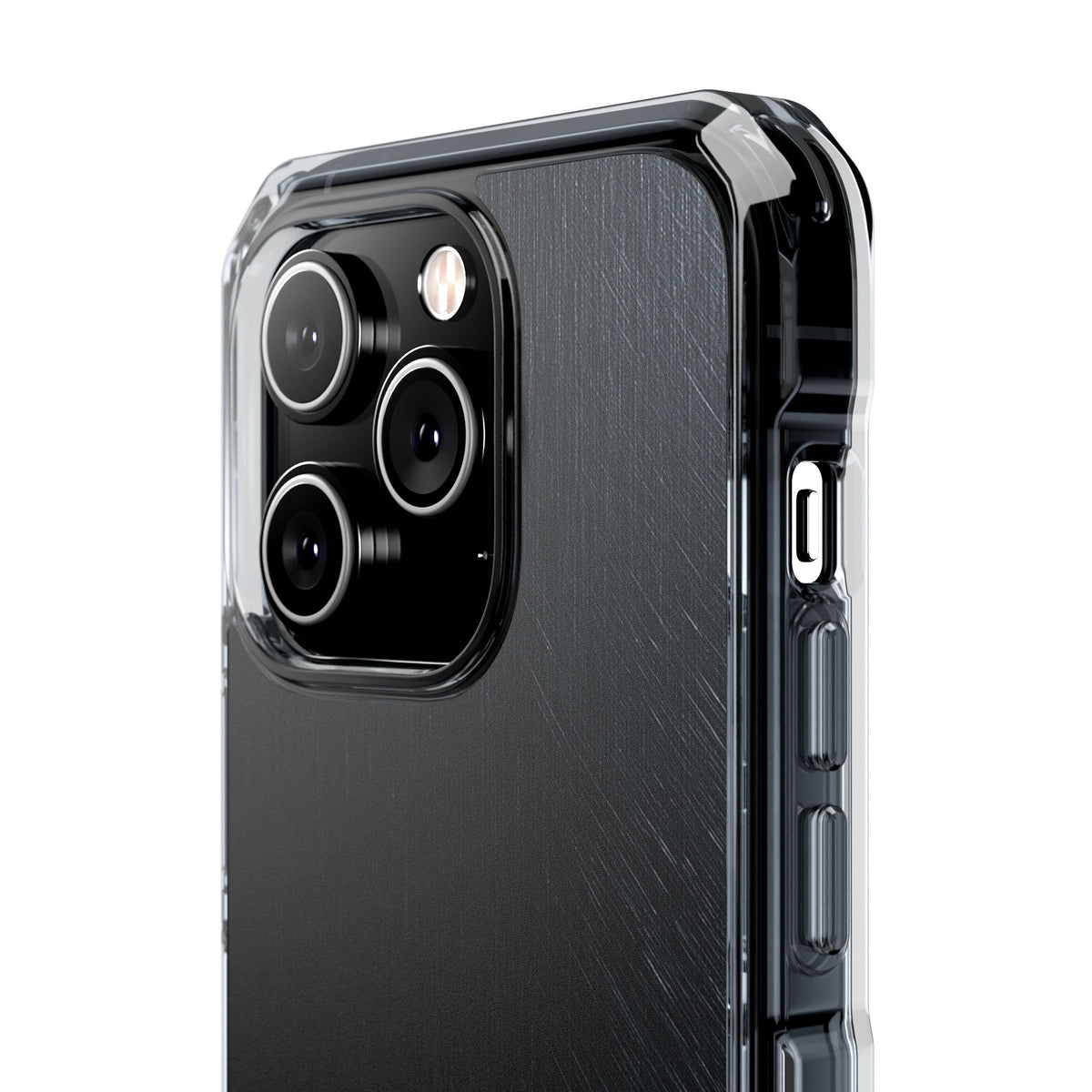 Brushed Obsidian Steel · Clear Impact Magnetic Phone Case for iPhone · Black