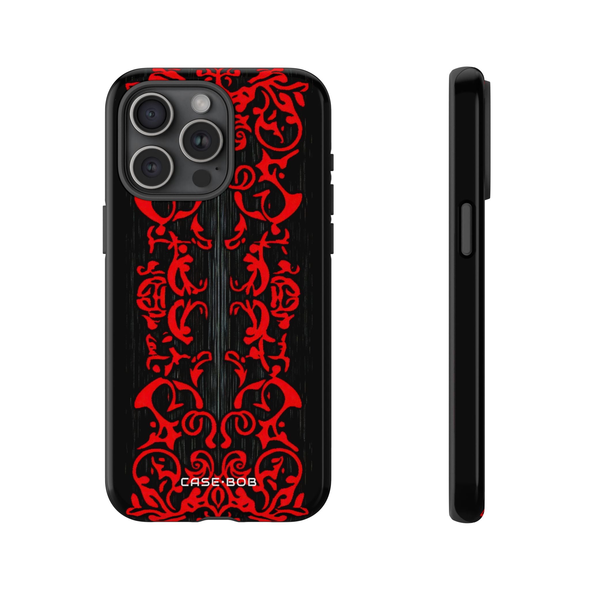 Crimson Spiral iPhone 15 Pro Max Case - Tough