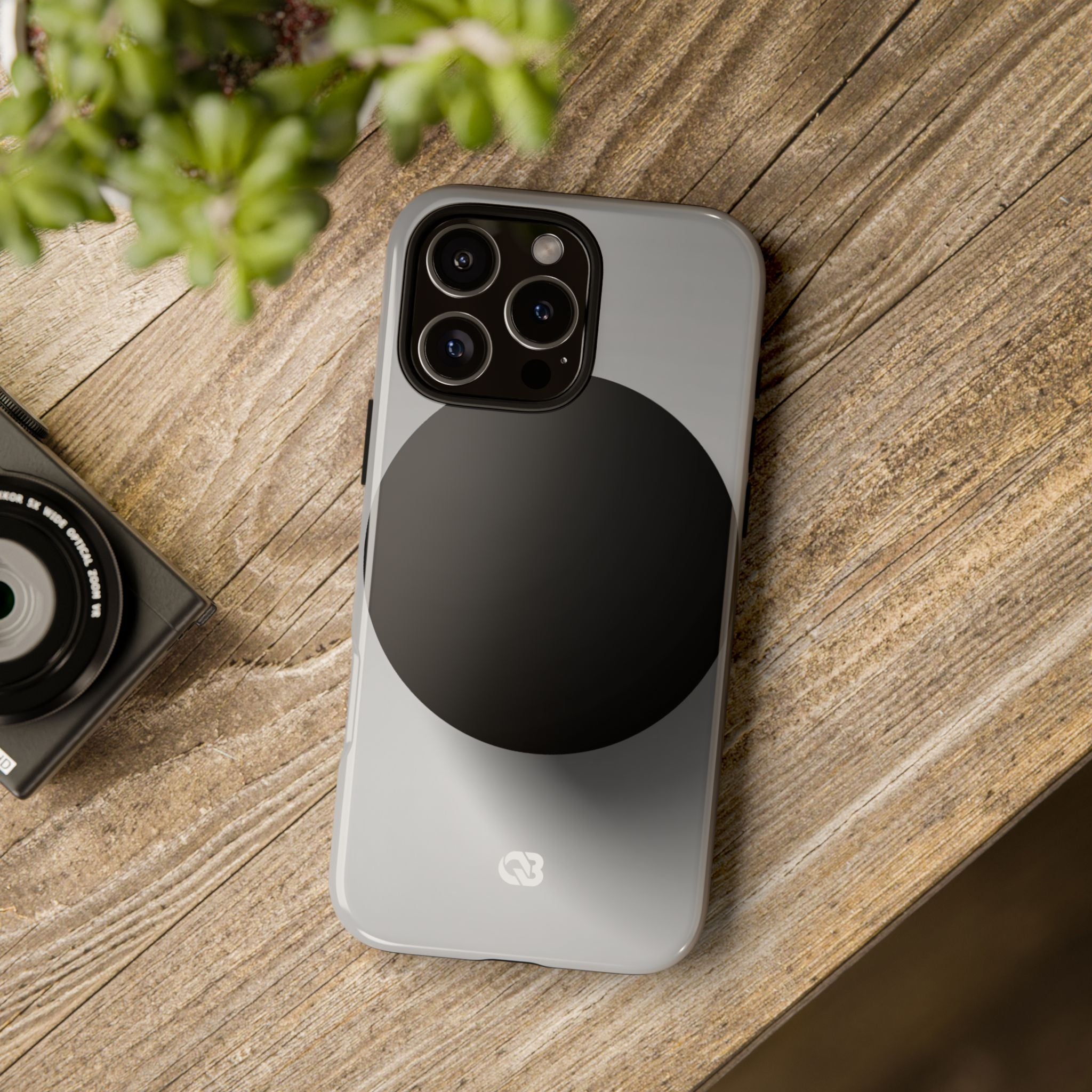 Grey Tough Phone Case for iPhone - Matte Onyx Sphere