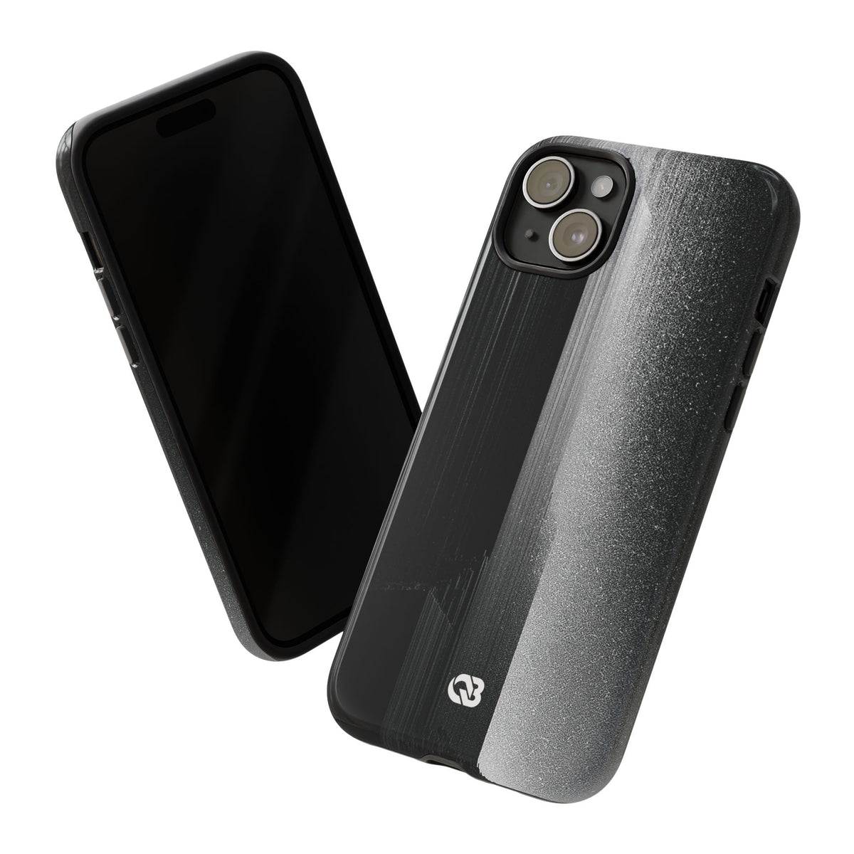 Black Tough Phone Case for iPhone - Brutalist Pixel Monolith