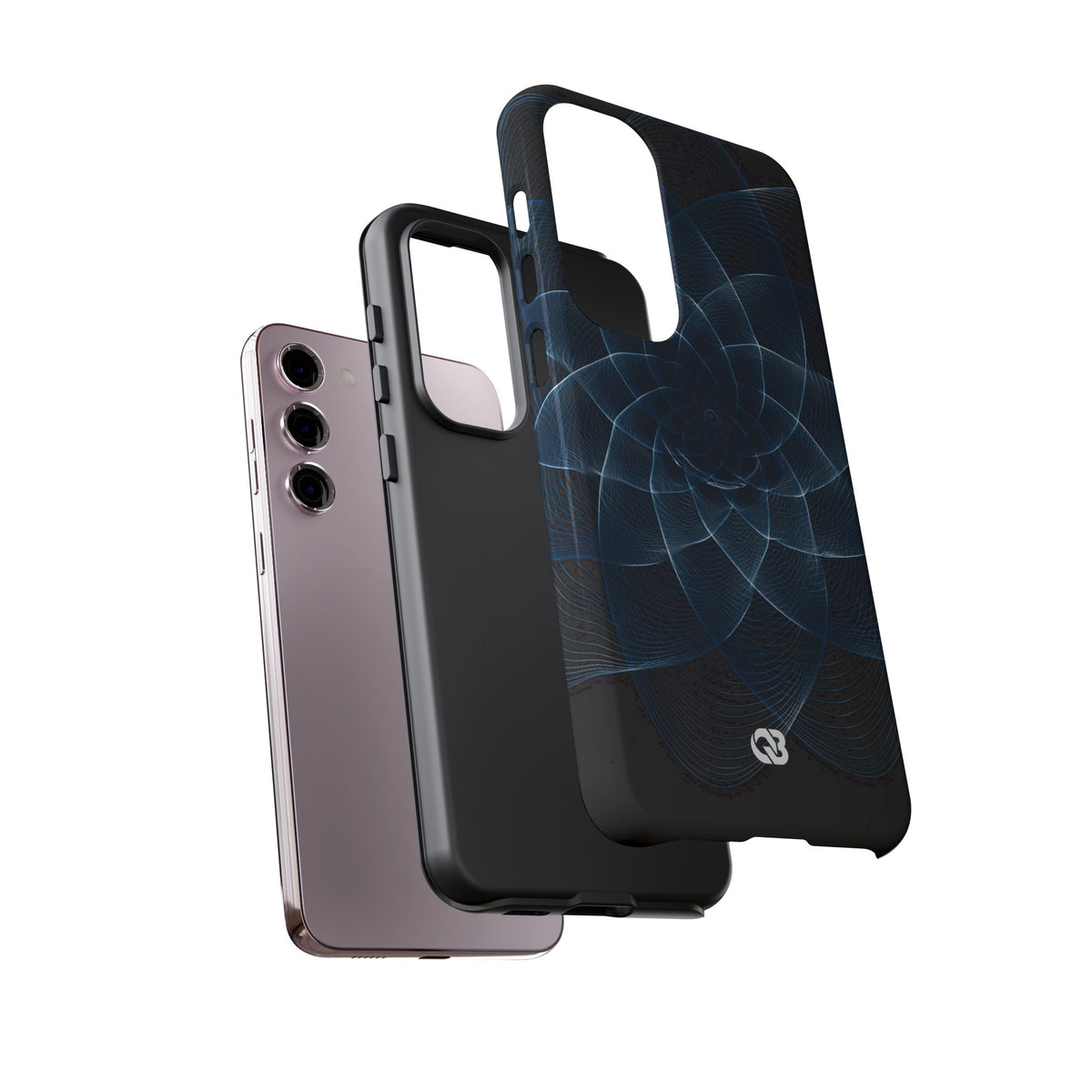 Blue Tough Phone Case for Samsung - Cobalt Geometric Bloom