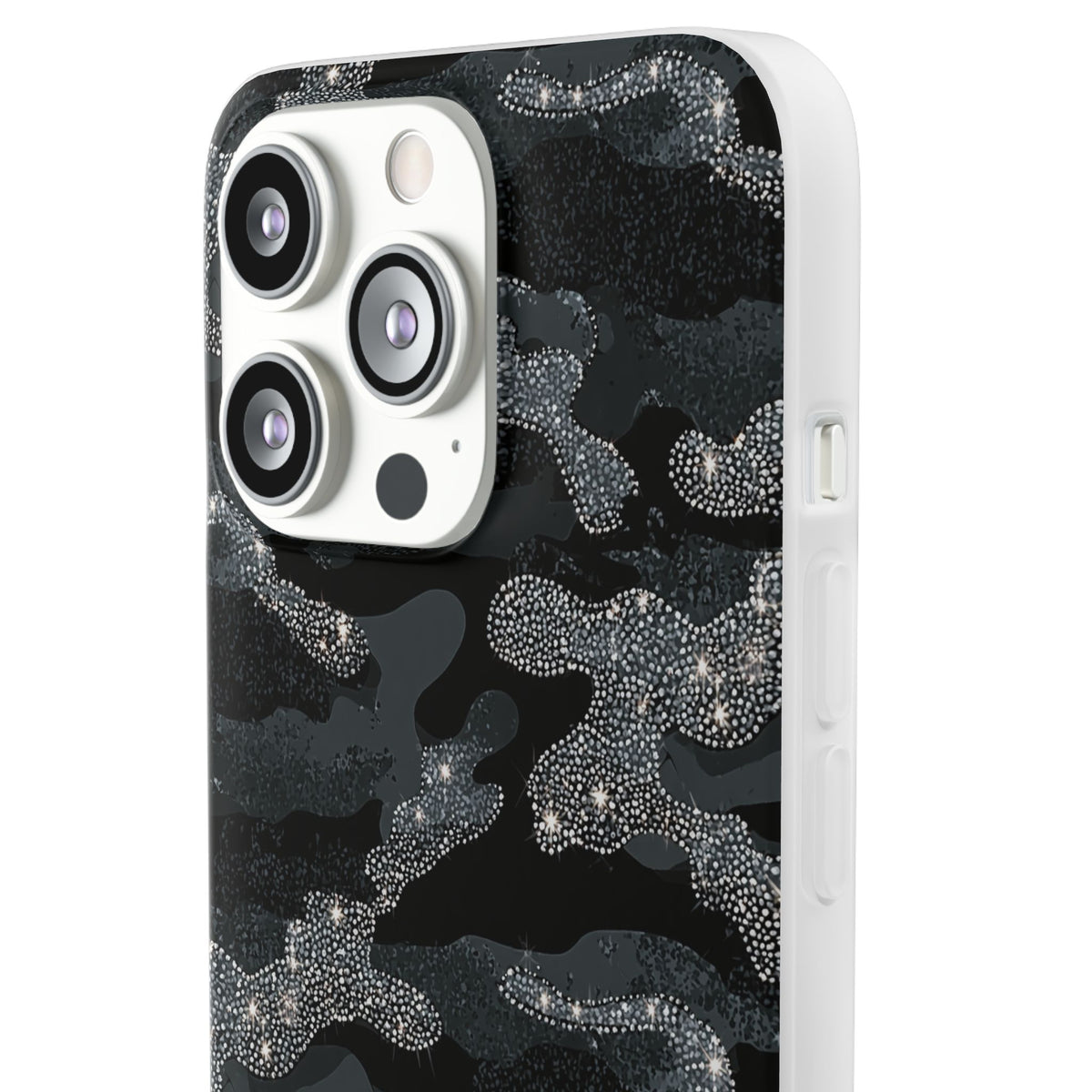 Glitter Shadow Camo · Lite Phone Case for iPhone · Black