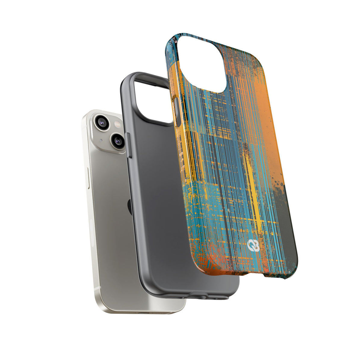 Cyber Glitch Stream · Tough Phone Case for iPhone · Teal