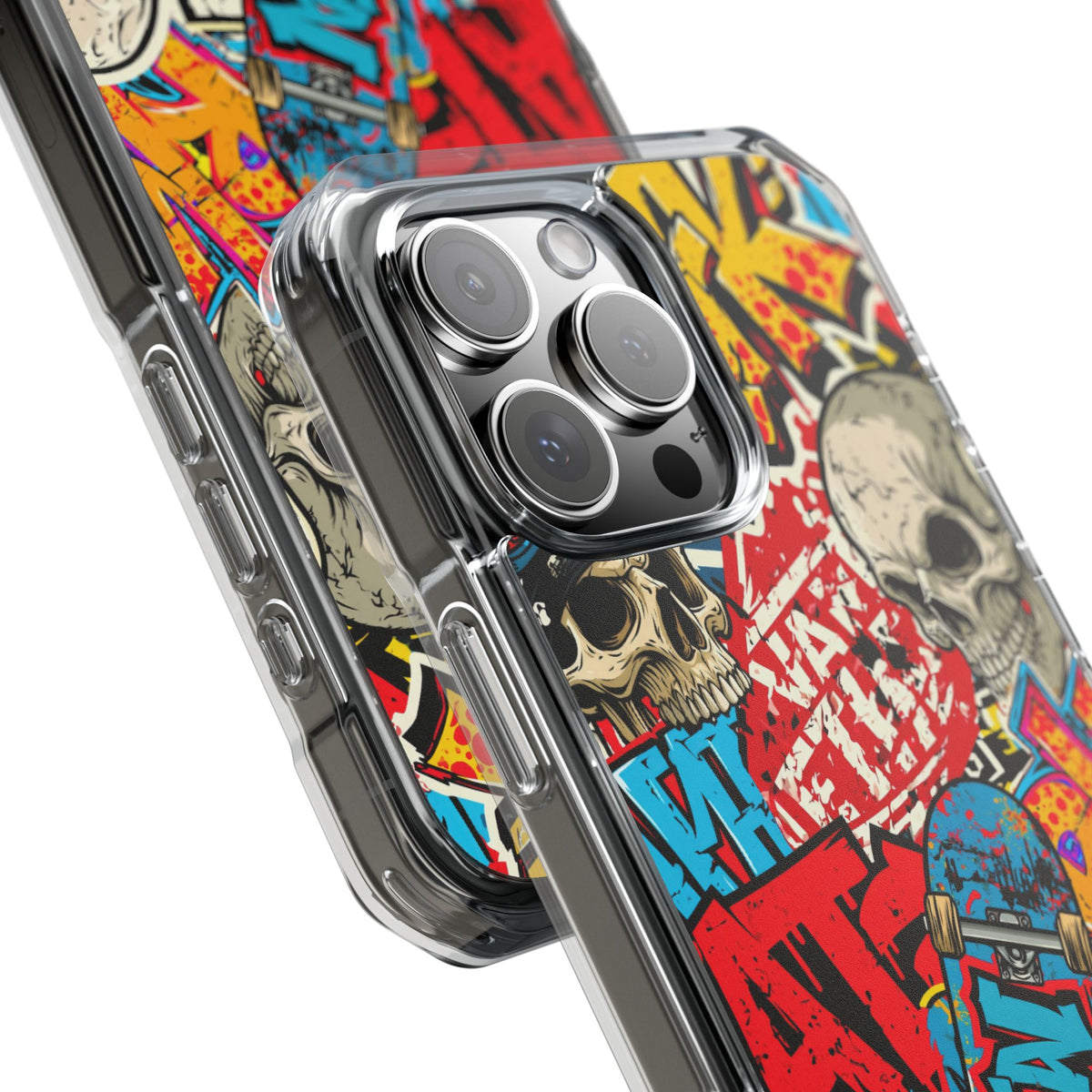 Skate Skull Riot · Clear Impact Magnetic Phone Case for iPhone · Red