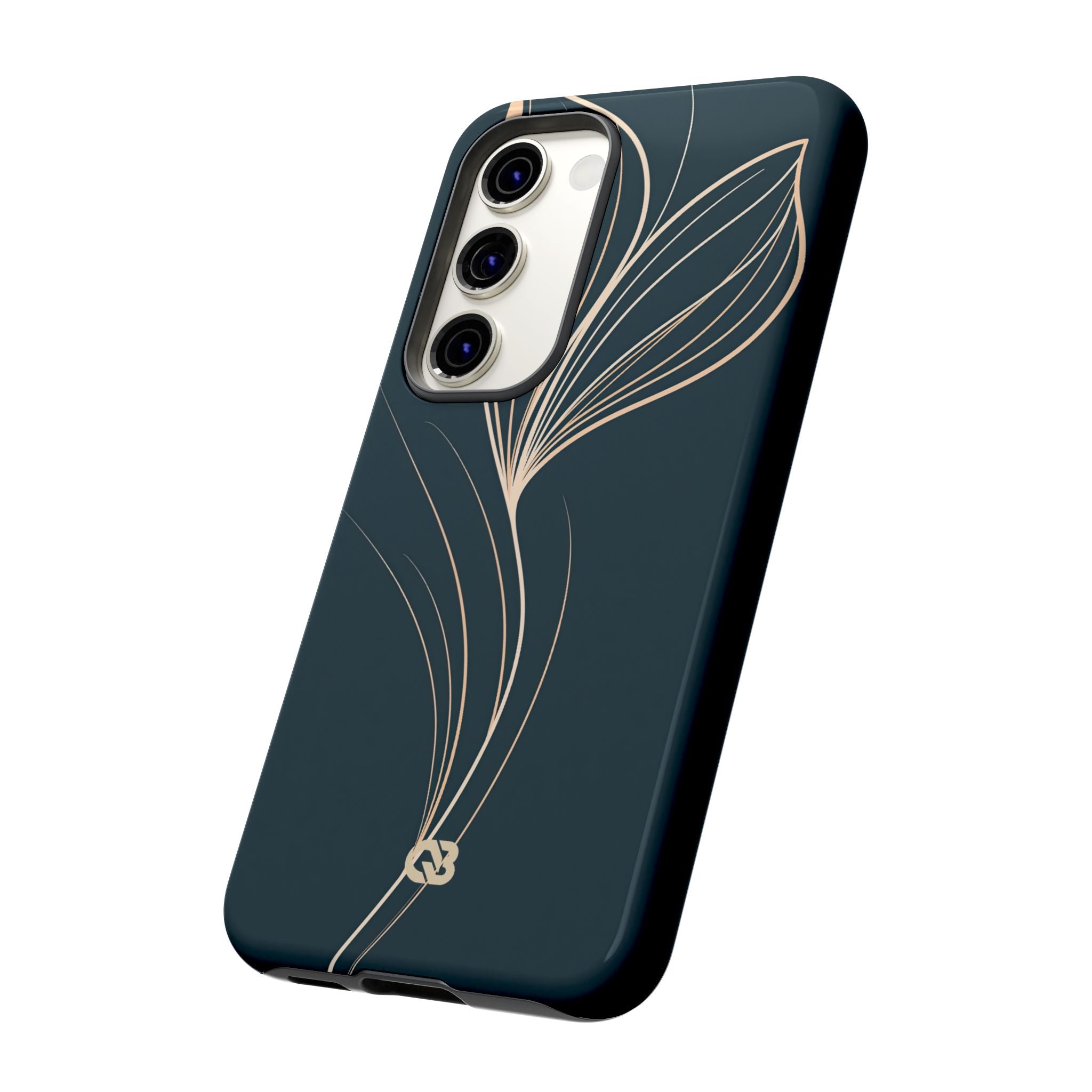 Teal Tough Phone Case for Samsung - Sandstone Silk Flora
