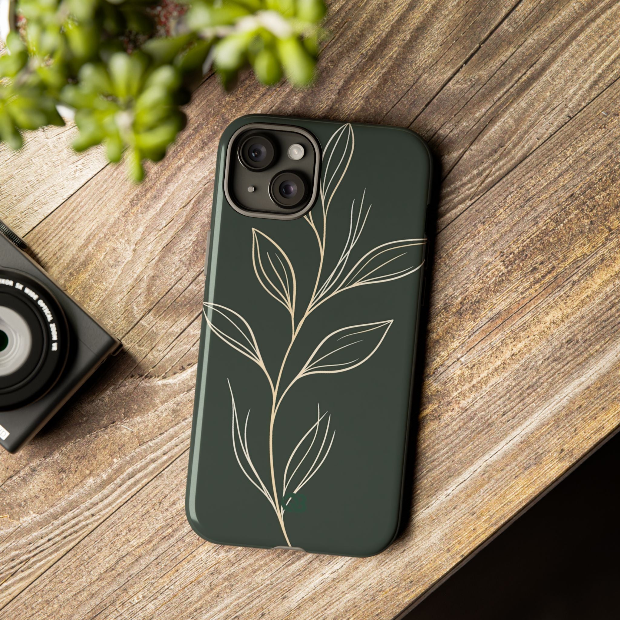 Green Tough Phone Case for iPhone - Deep Moss Willow