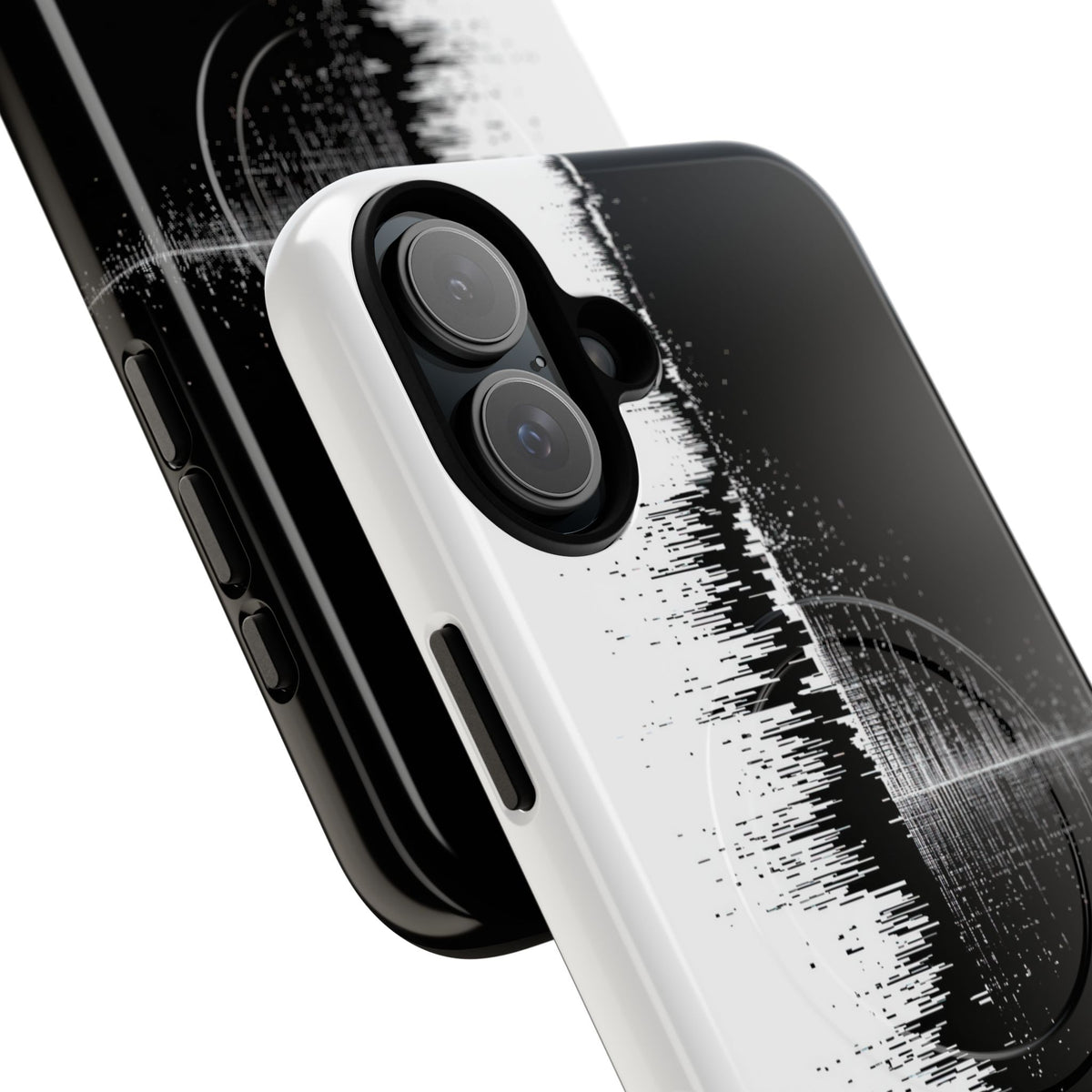 Black Tough 2.0 Magsafe Phone Case for iPhone - Static Signal Split
