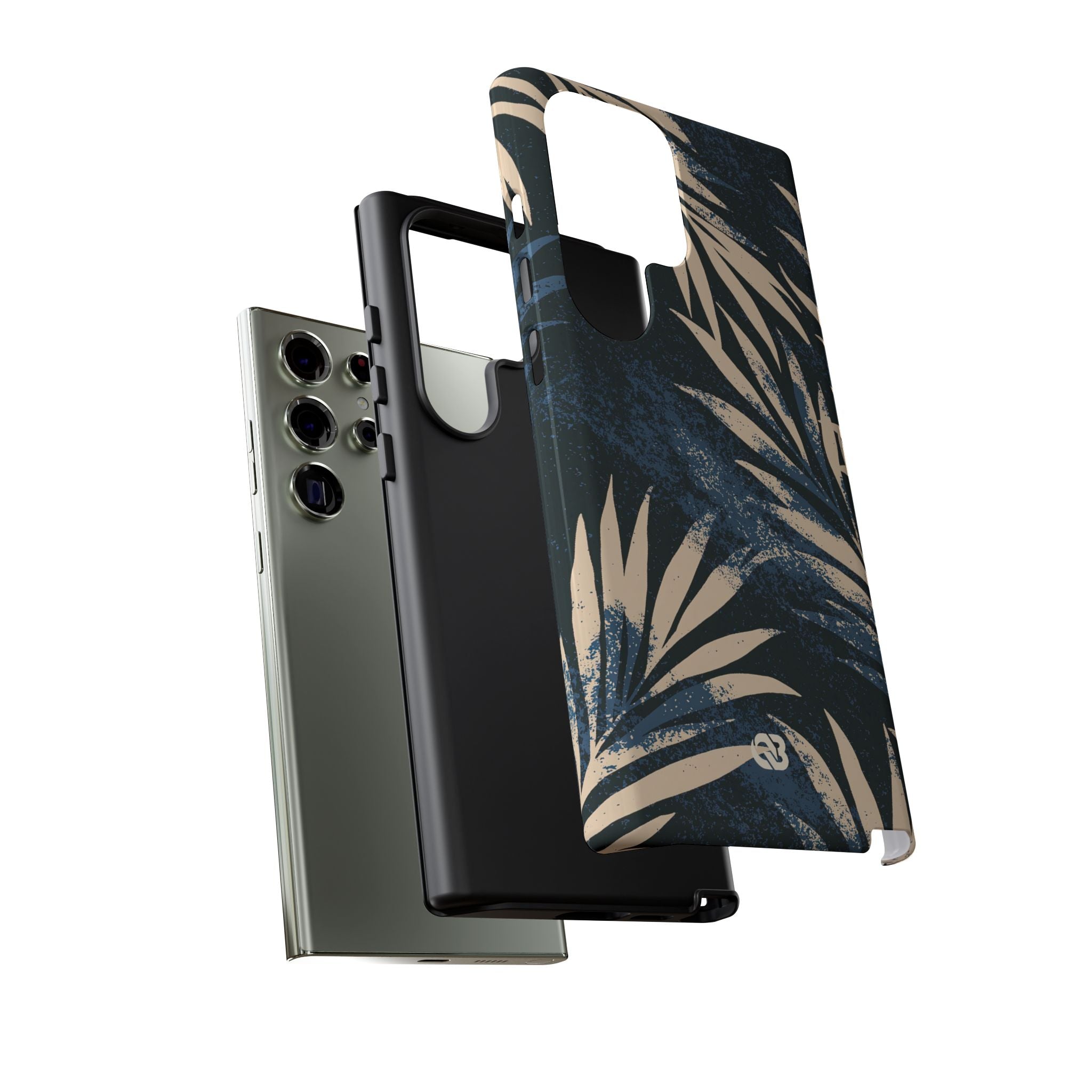 Blue Tough Phone Case for Samsung - Midnight Indigo Palm
