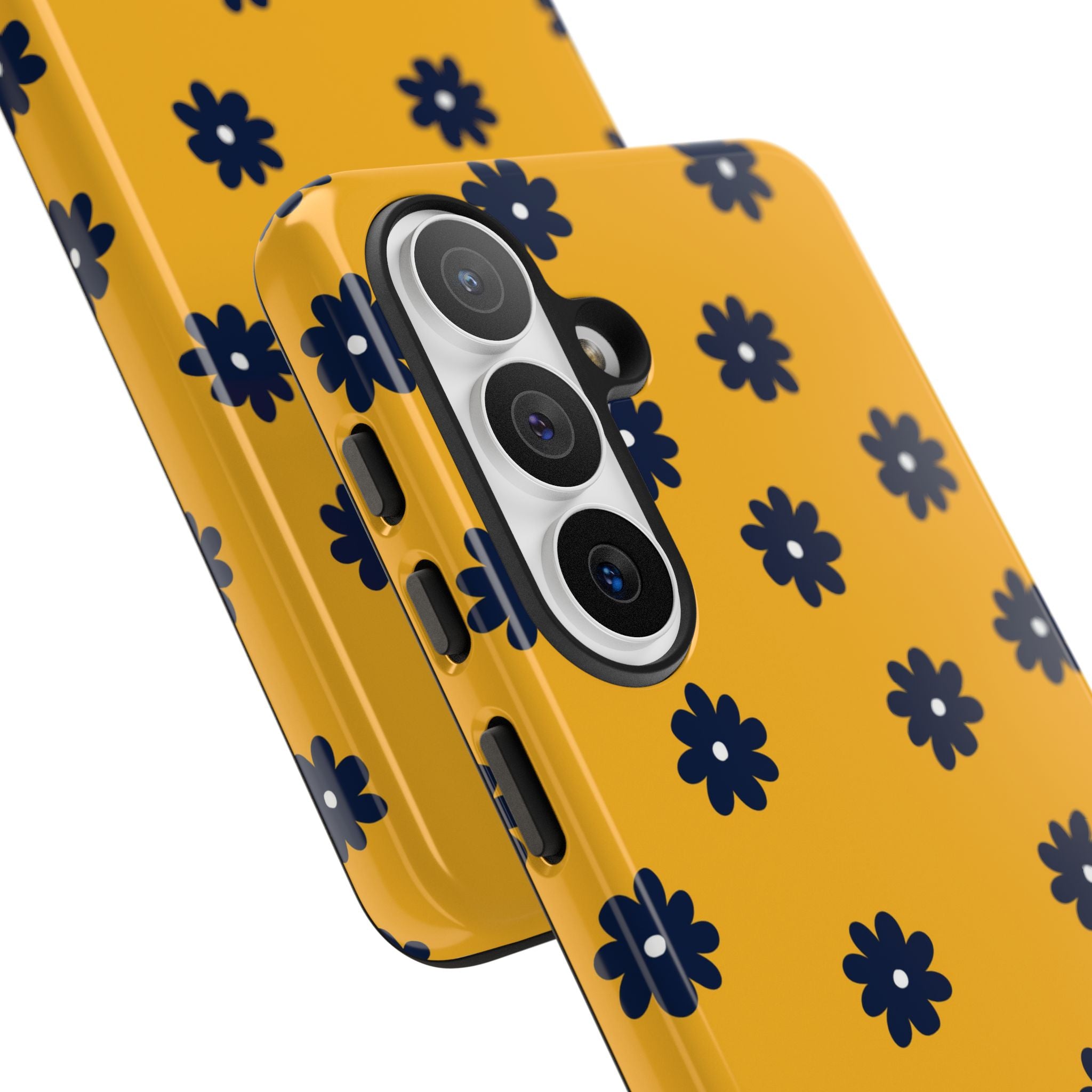 Navy Daisy Mustard · Tough Handyhülle für Samsung
