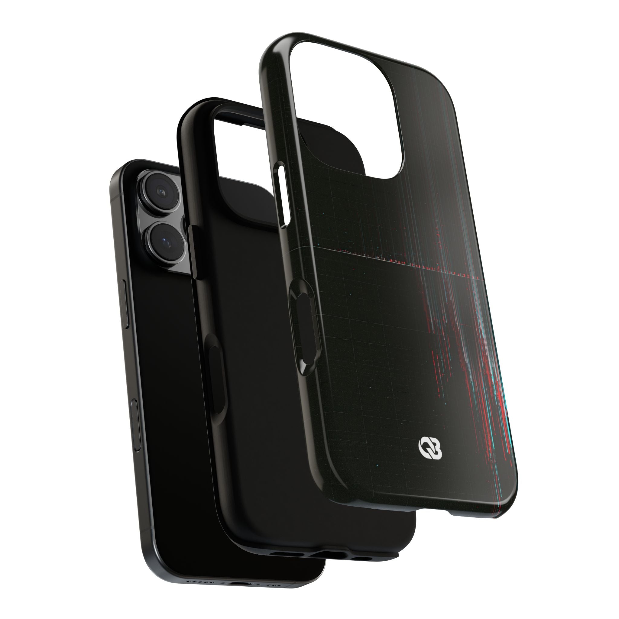 Black Tough Phone Case for iPhone - Corrupted Data Stream