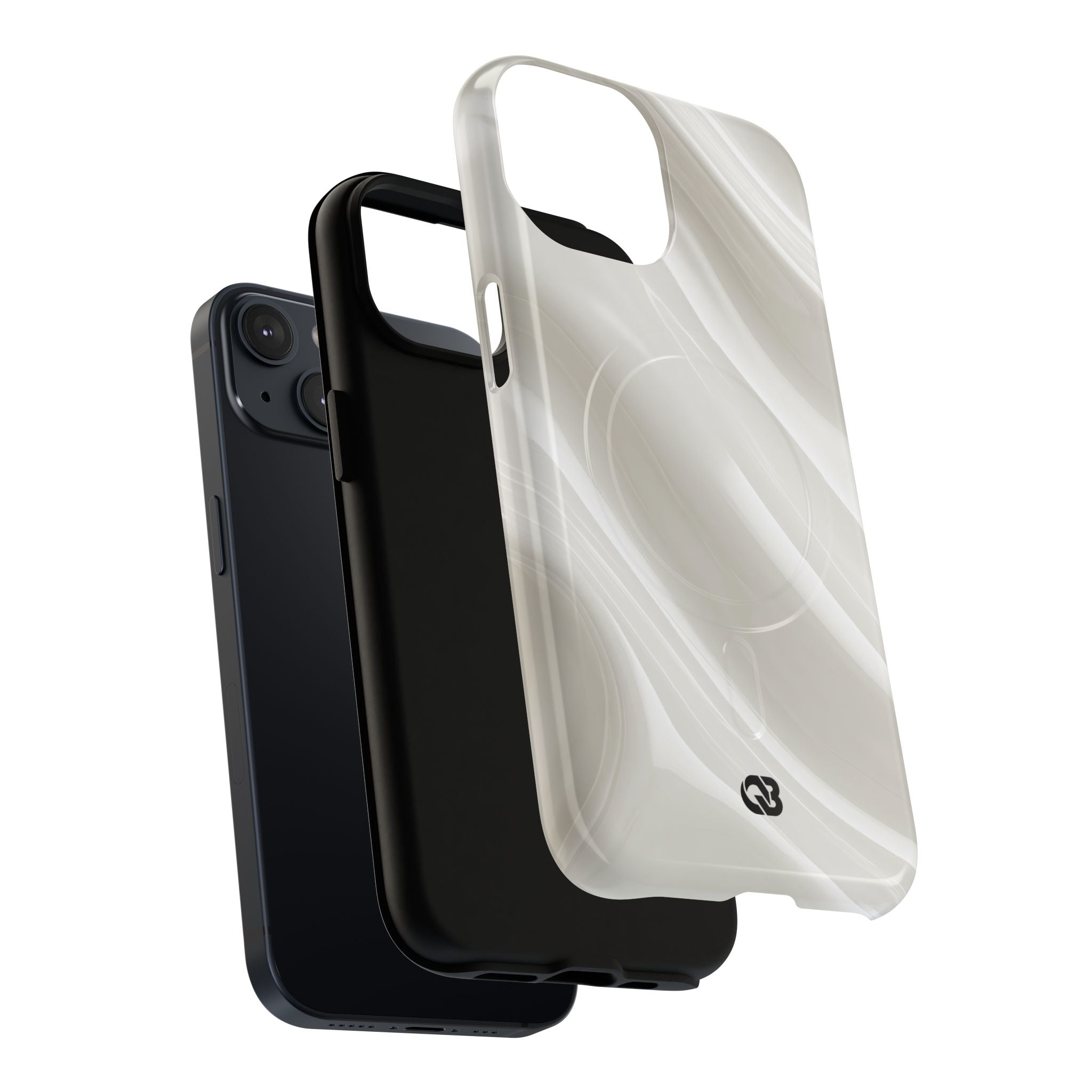 White Tough 2.0 Magsafe Phone Case for iPhone - Polished Ivory Wave