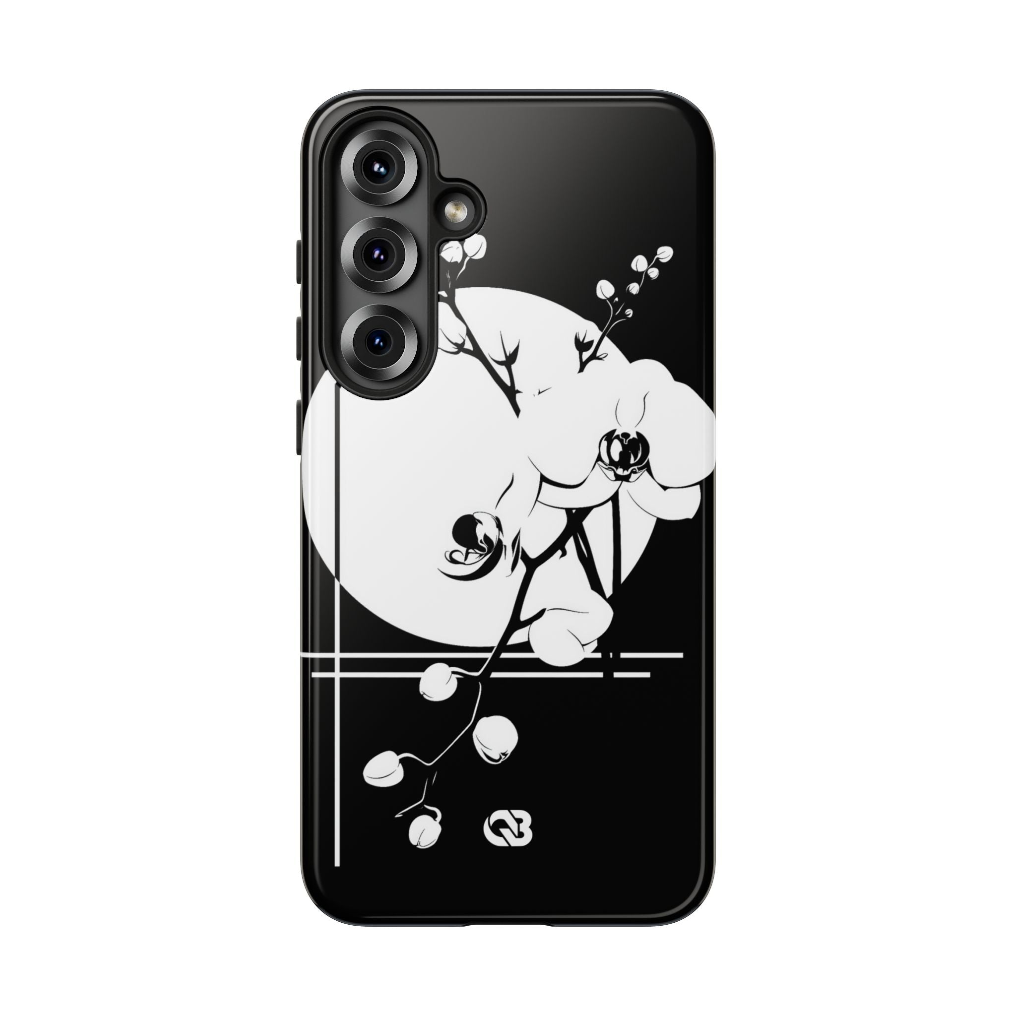 Black Tough Phone Case for Samsung - Lunar Orchid Grid