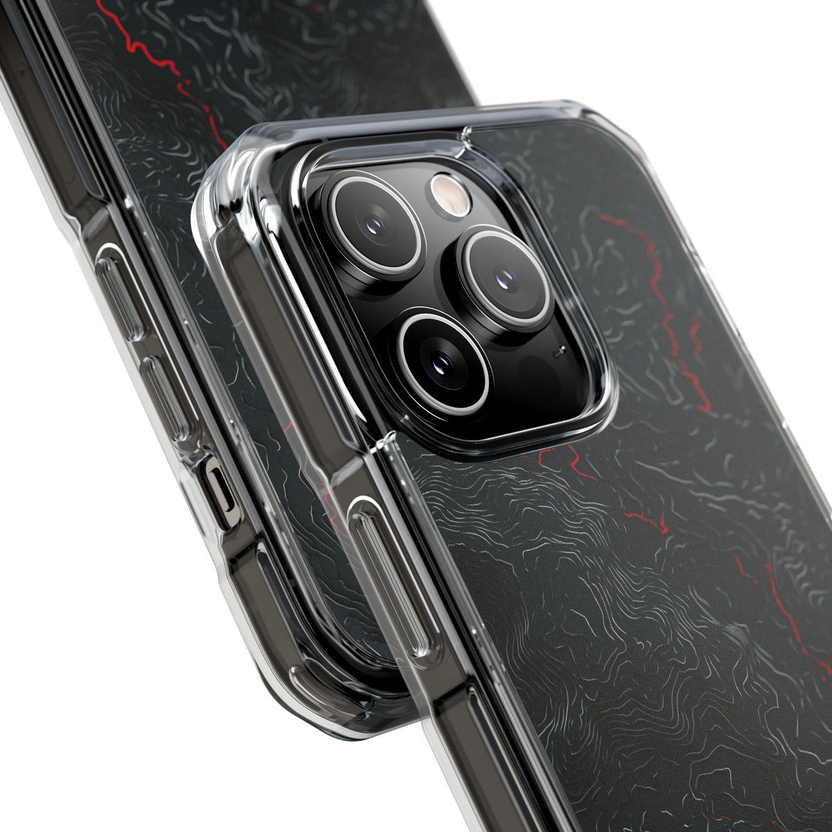 Crimson Rift · Clear Impact Magnetic Phone Case for iPhone · Black