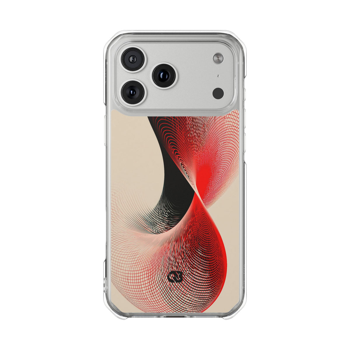 Red Impact MagSafe Phone Case for iPhone - Crimson Grid Vortex