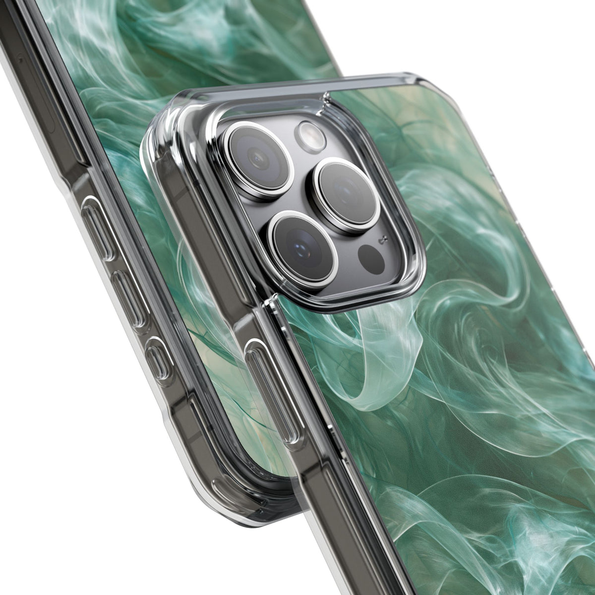 Translucent Aqua Flow · Clear Impact Magnetic Phone Case for iPhone · Teal