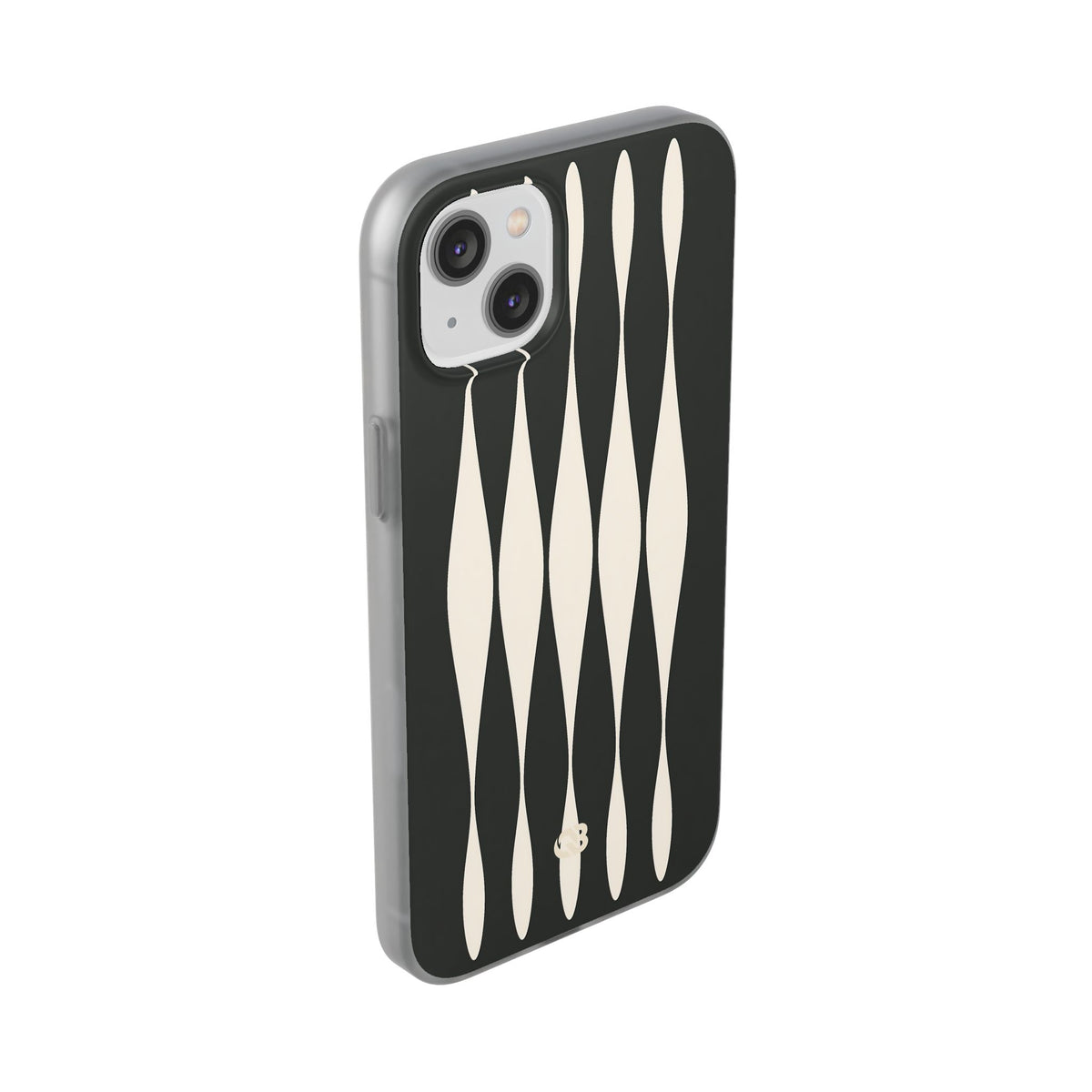 Black Lite Phone Case for iPhone - Ivory Spindle Grid
