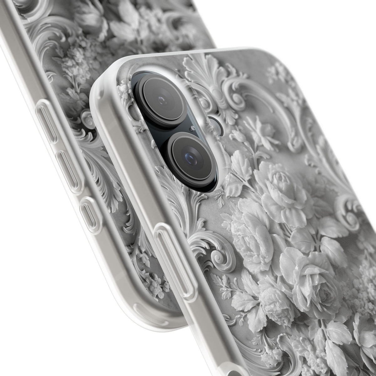 Rococo Marble Rose · Lite Phone Case for iPhone · White