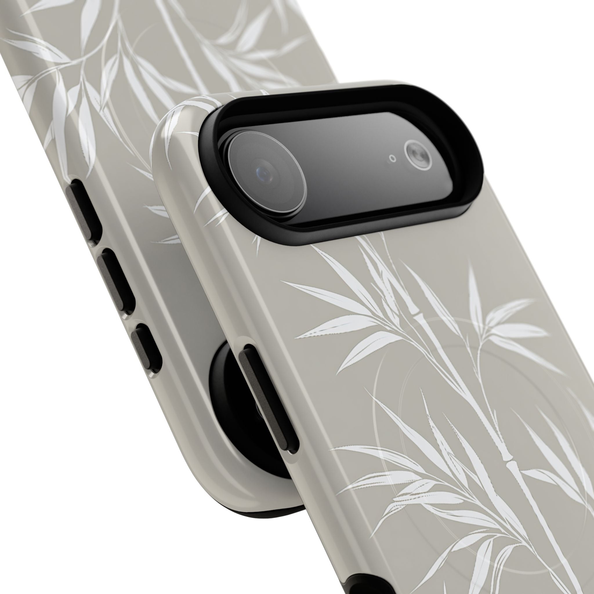 Beige Tough 2.0 Magsafe Phone Case for iPhone - Sandstone Bamboo Stalks
