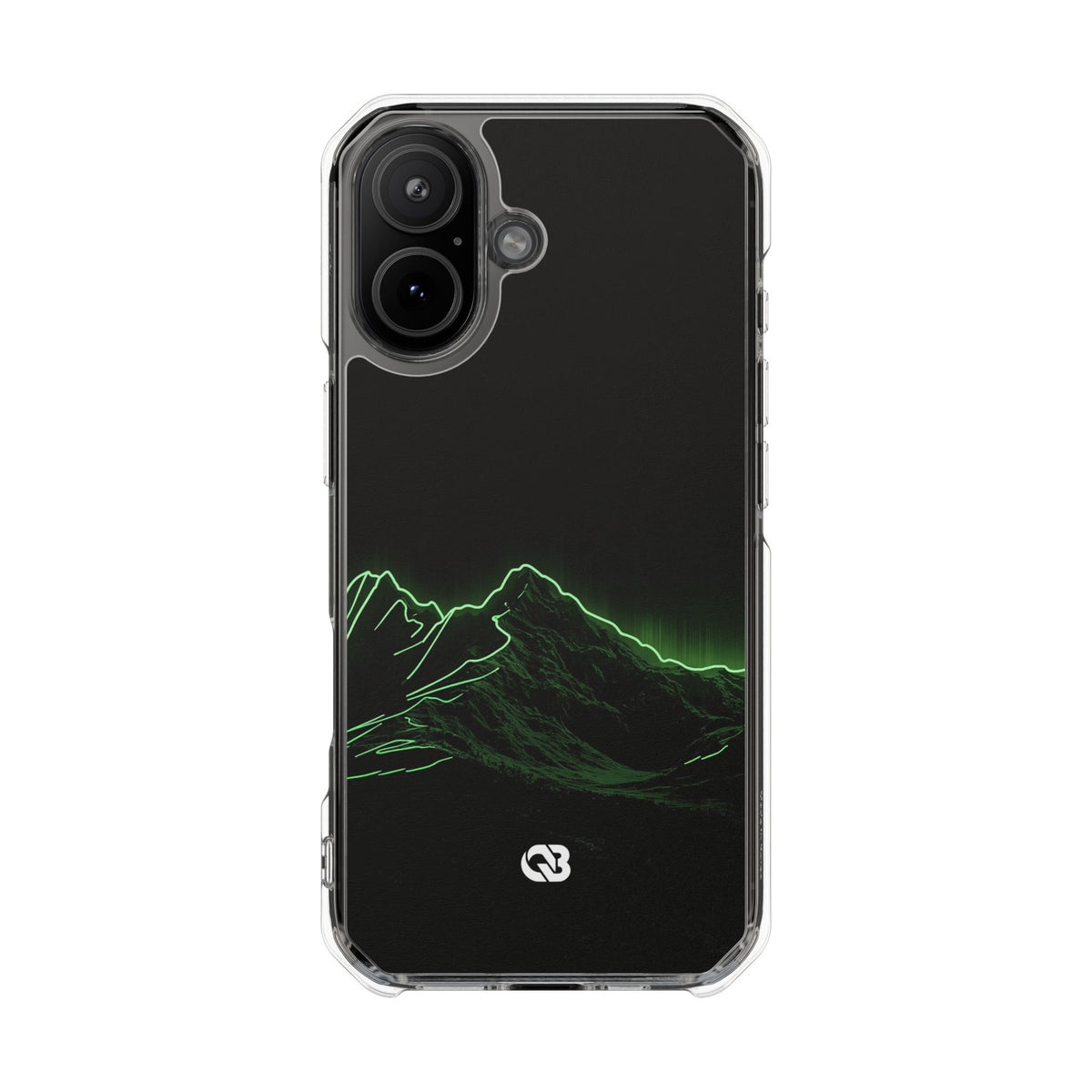 Nordic Mountain Contour · Clear Impact Magnetic Phone Case for iPhone · Black