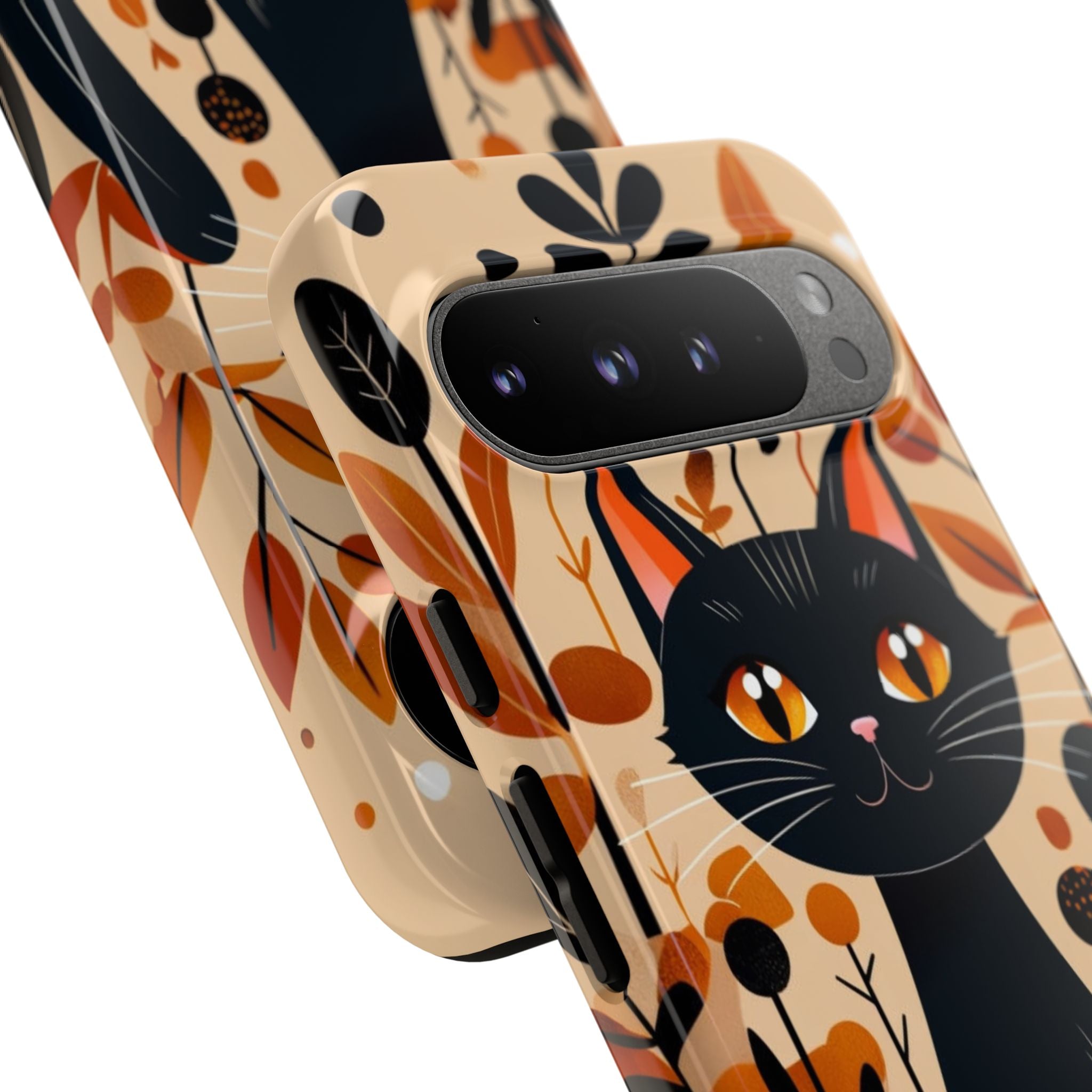 Black Cat Glow Google Pixel 9 Pro XL Case - Tough