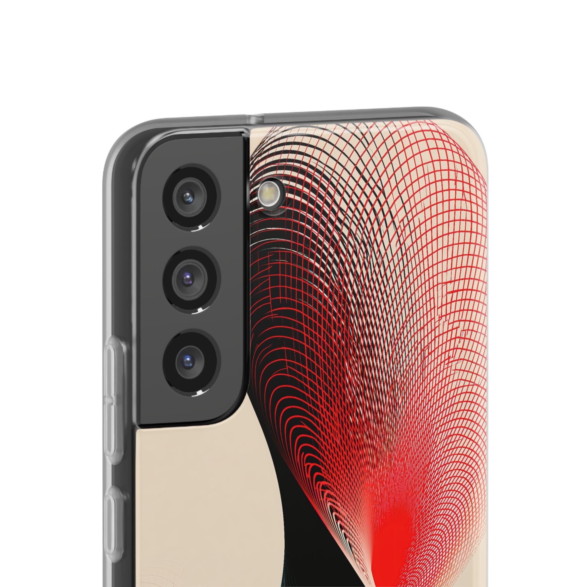 Red Lite Phone Case for Samsung - Scarlet Wireframe Helix
