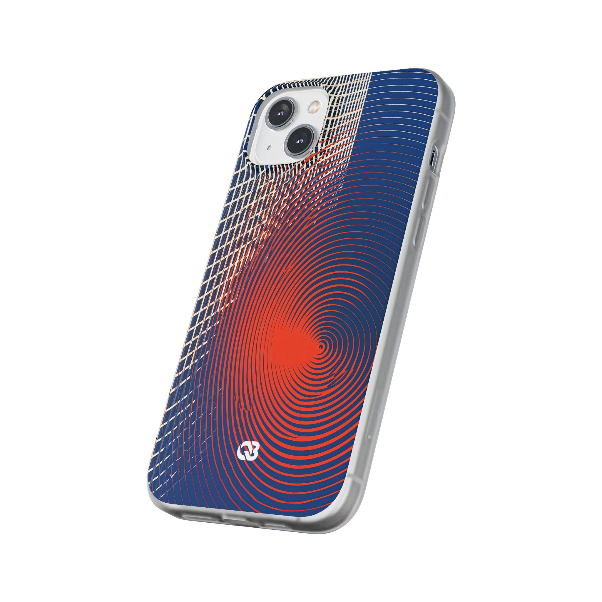 Blue Lite Phone Case for iPhone - Orange Orbit Grid