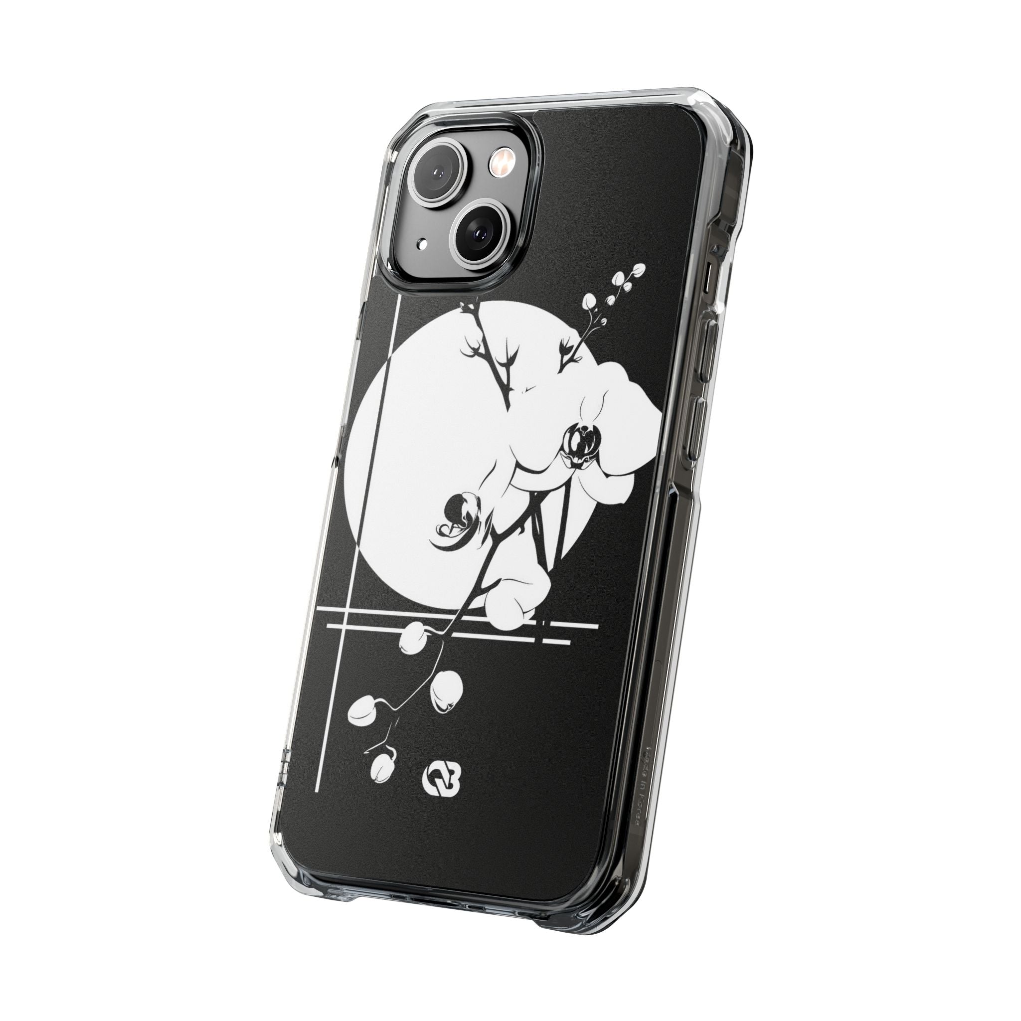 Black Impact MagSafe Phone Case for iPhone - Lunar Orchid Grid