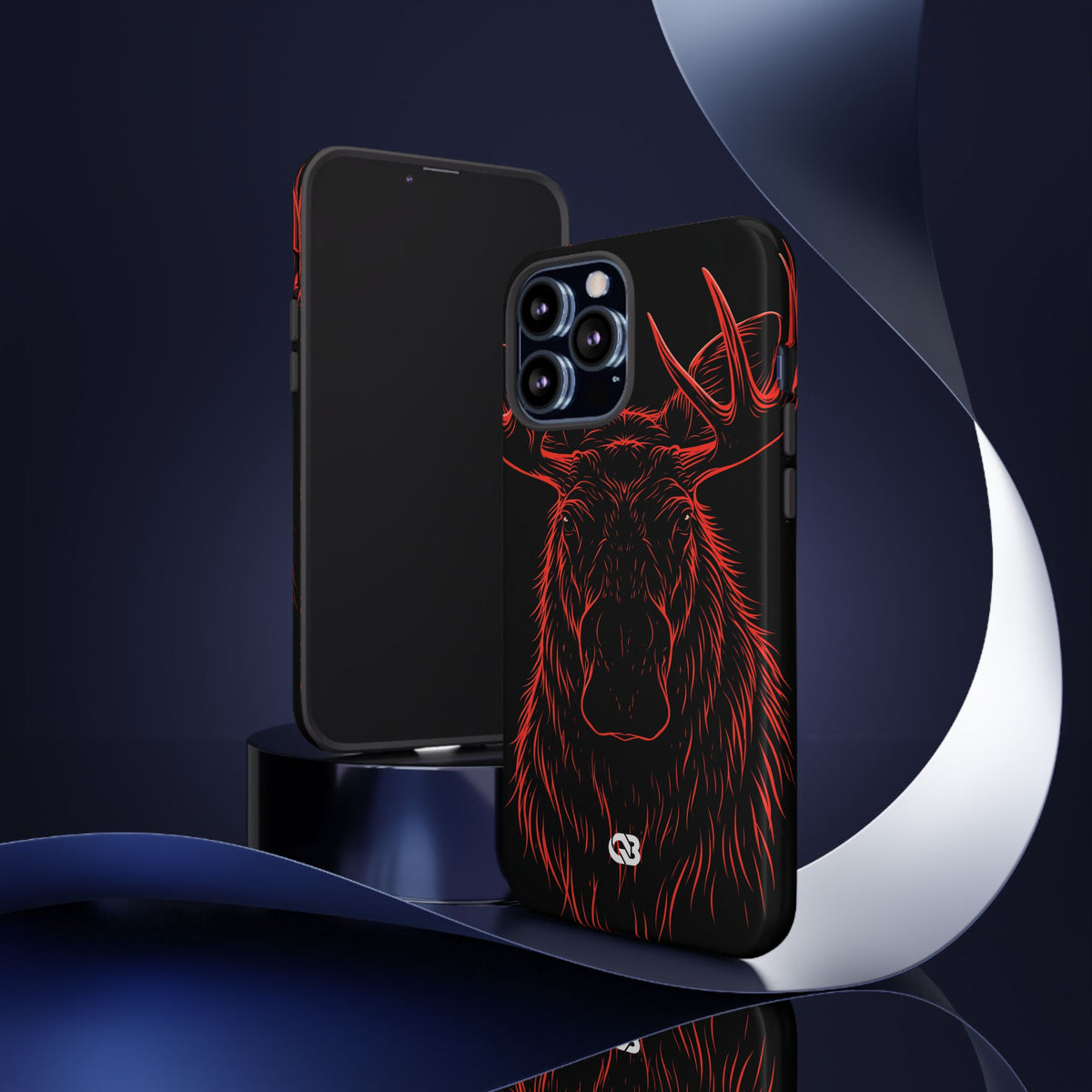 Crimson Horizon Moose · Tough Phone Case for iPhone · Black