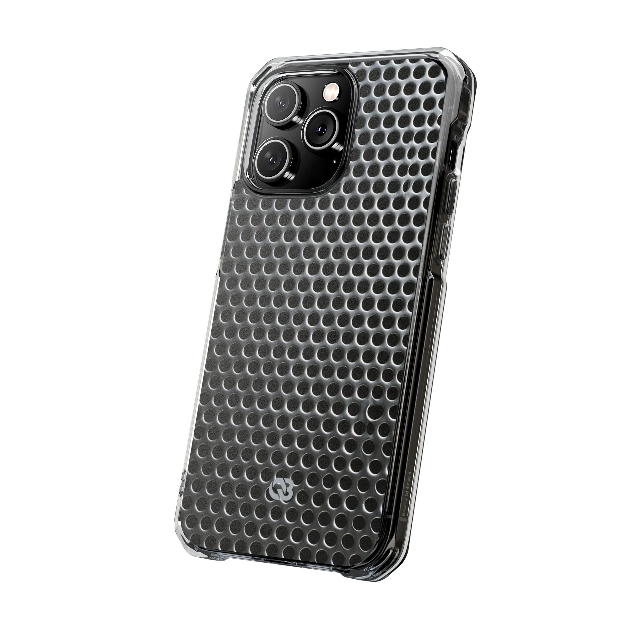 Silver Impact MagSafe Phone Case for iPhone - Brutalist Steel Mesh