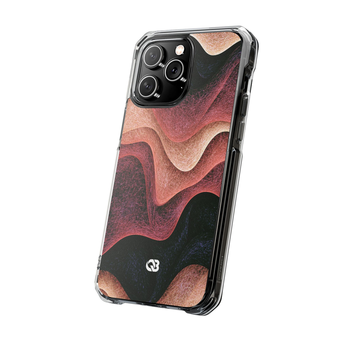 Rose Contour Waves · Clear Impact Magnetic Phone Case for iPhone · Pink