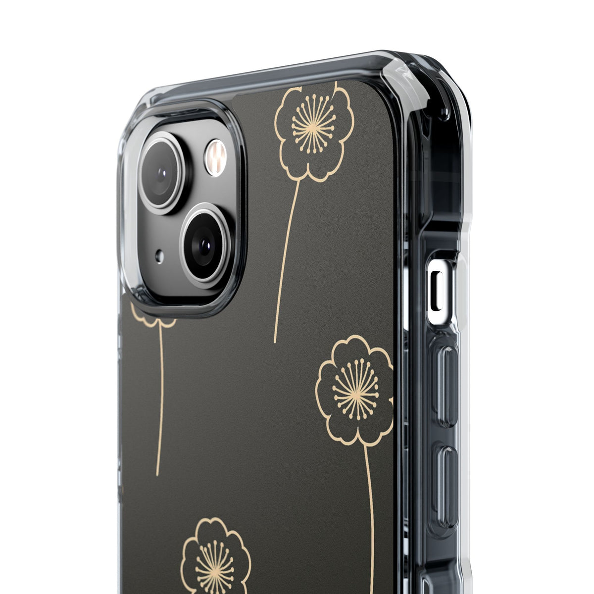 Nocturne Bloom Contours · Clear Impact Magnetic Phone Case for iPhone · Black