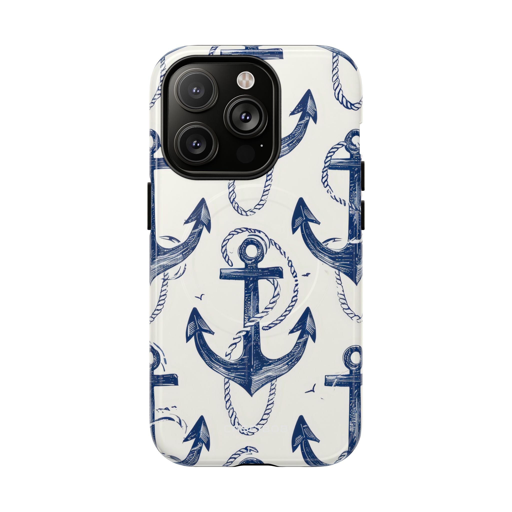 Navy Anchor Loop iPhone 14 Pro Case - Tough+