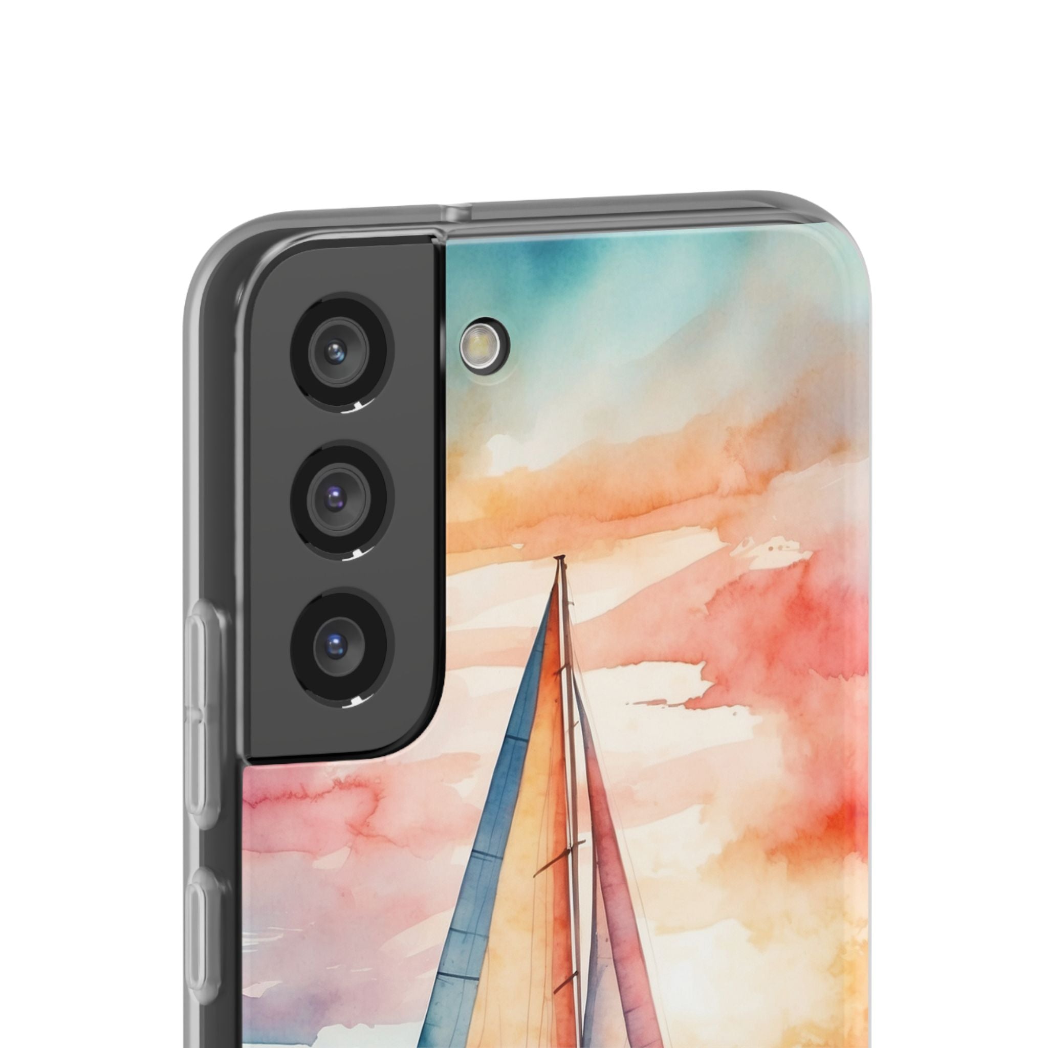 Crimson Horizon Sail · Soft Phone Case for Samsung