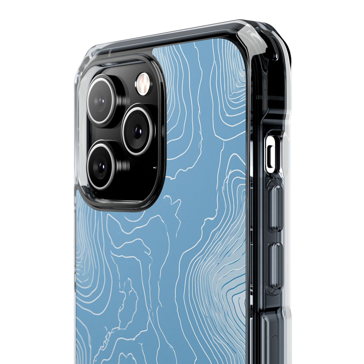 Blue Impact MagSafe Phone Case for iPhone - Glacial Ridge Topo